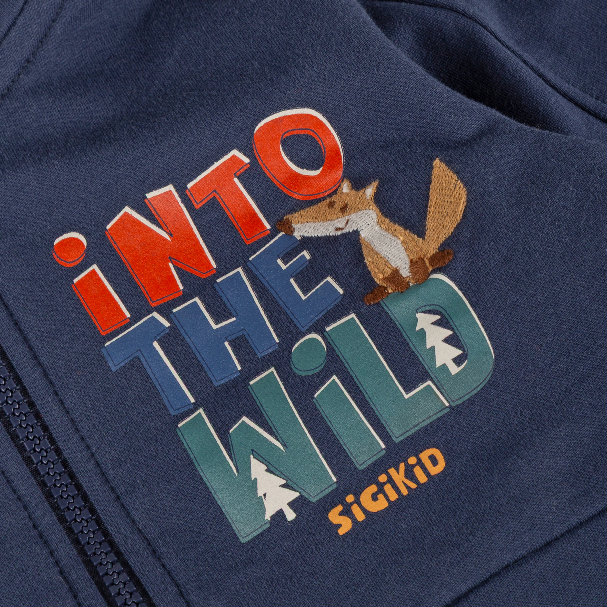 Kinder Sweatjacke mit Kapuze Wild Fox, dunkelblau Kinder Sweatjacke mit Kapuze Wild Fox, dunkelblau