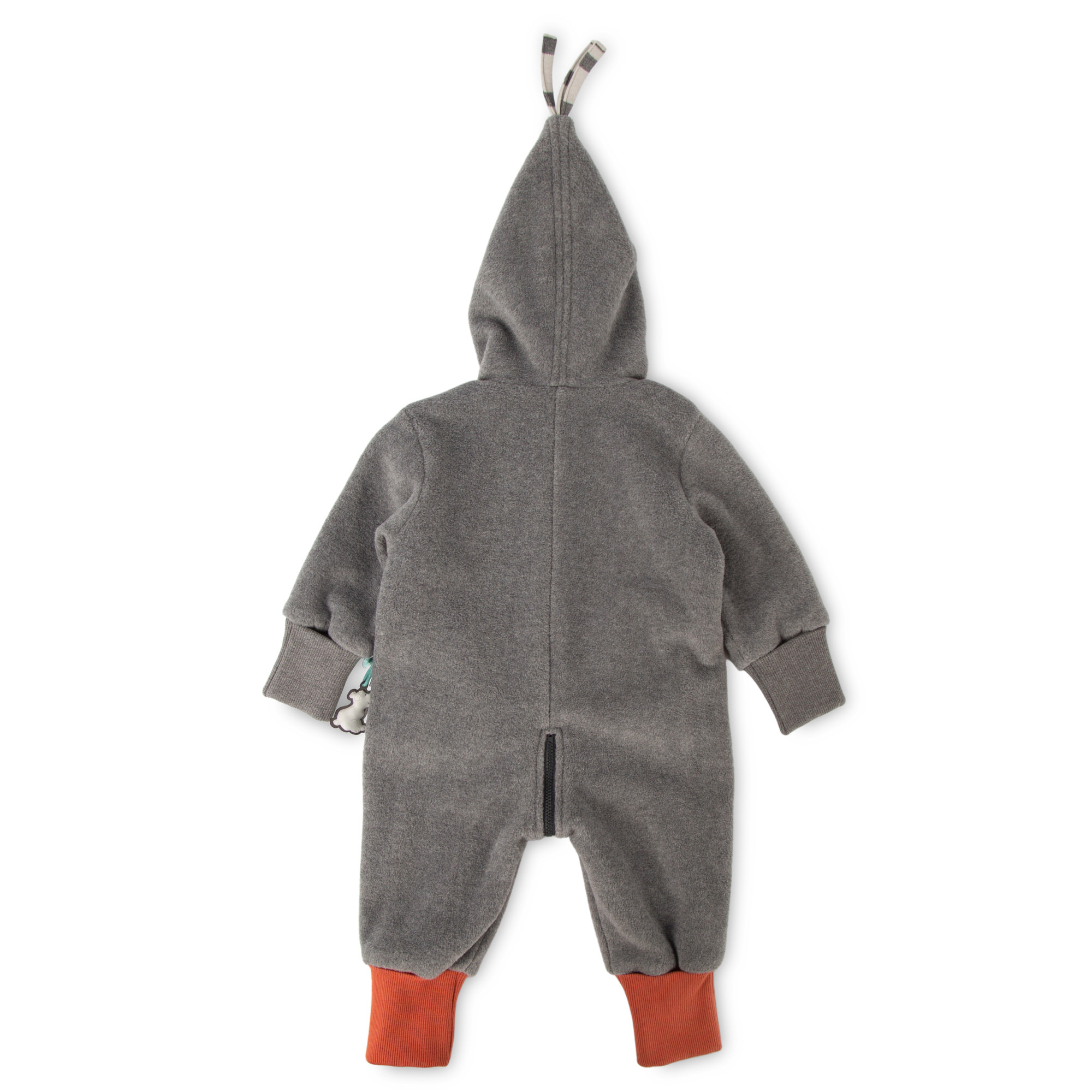 Baby pixie hood fleece overall polar bear, pockets, lined