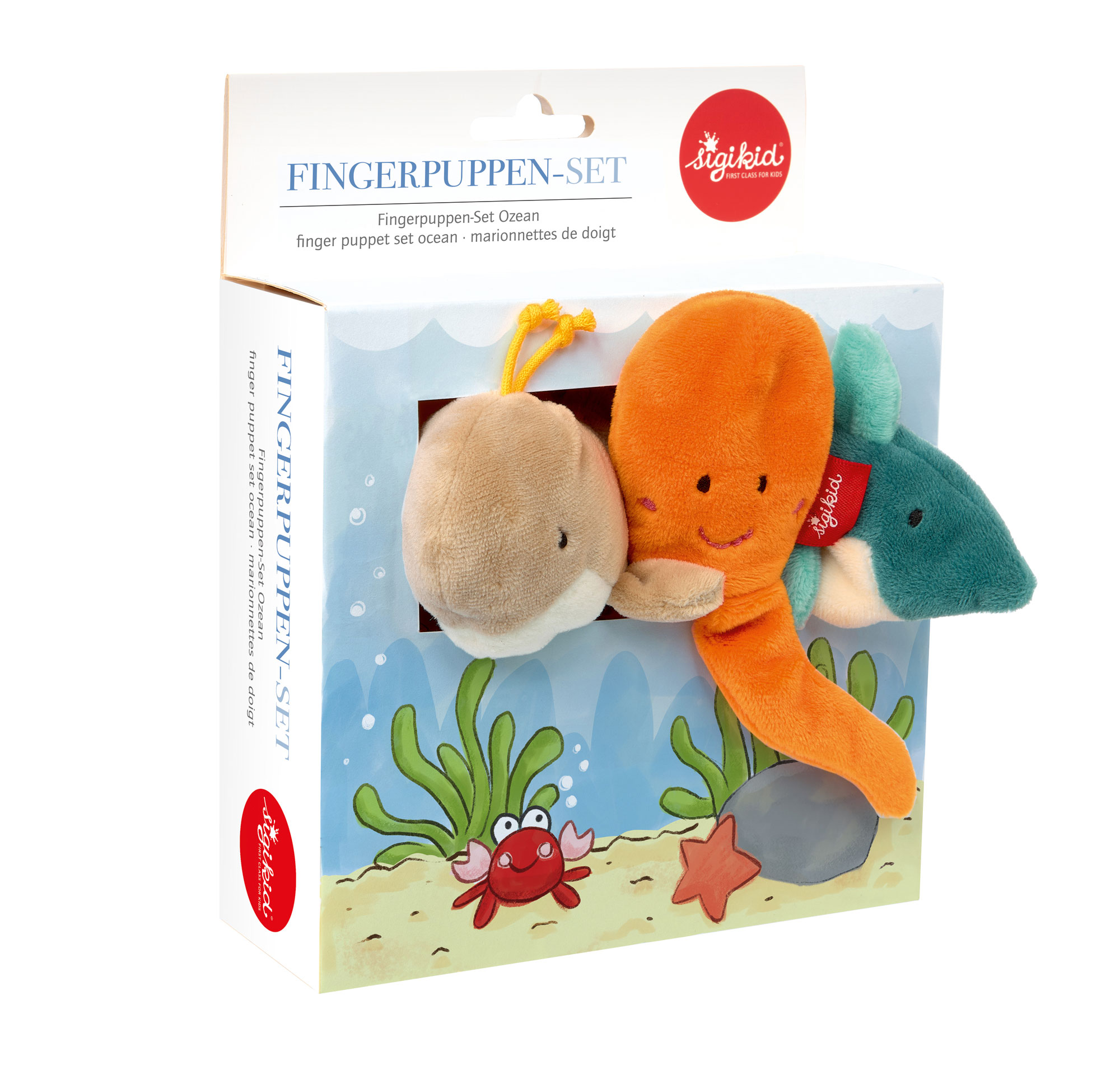 Finger puppet set ocean, squid, shark & whale Finger puppet set ocean, squid, shark & whale
