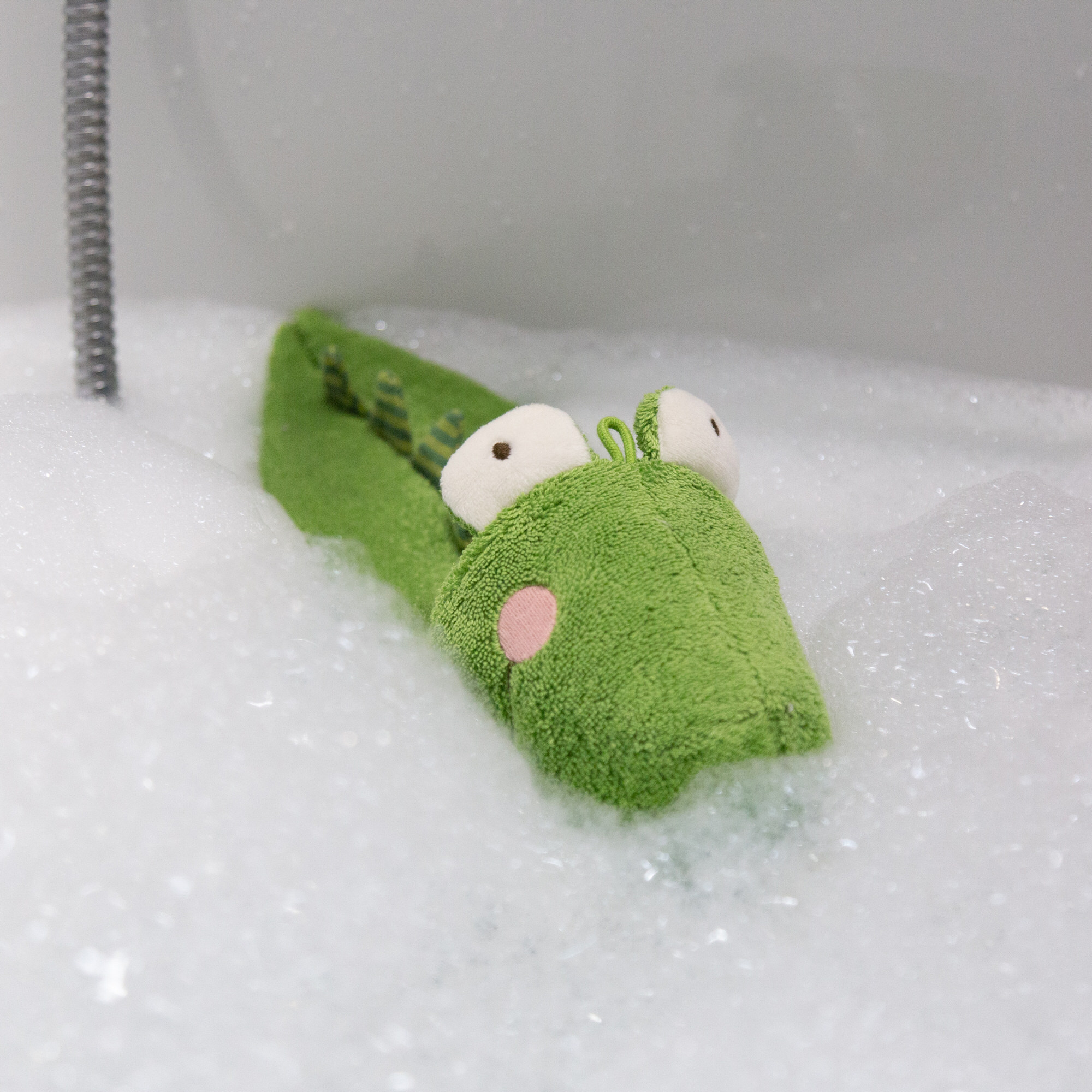 Baby bath soft toy crocodile, terry cloth