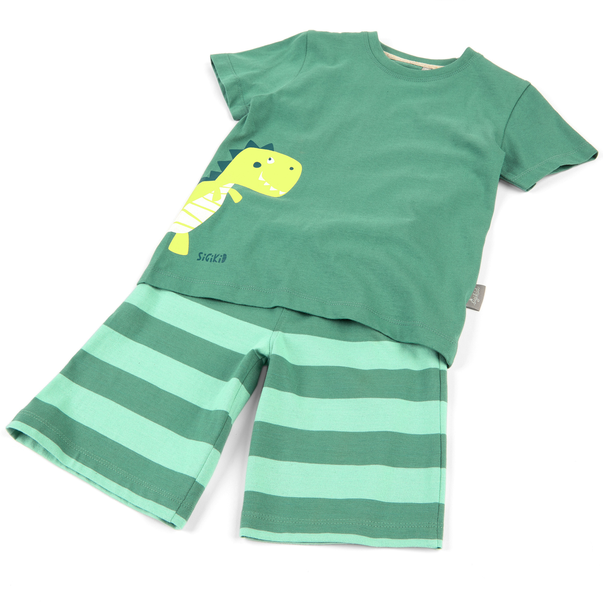 Kurzer Kinder Sommer Schlafanzug Dino, grün