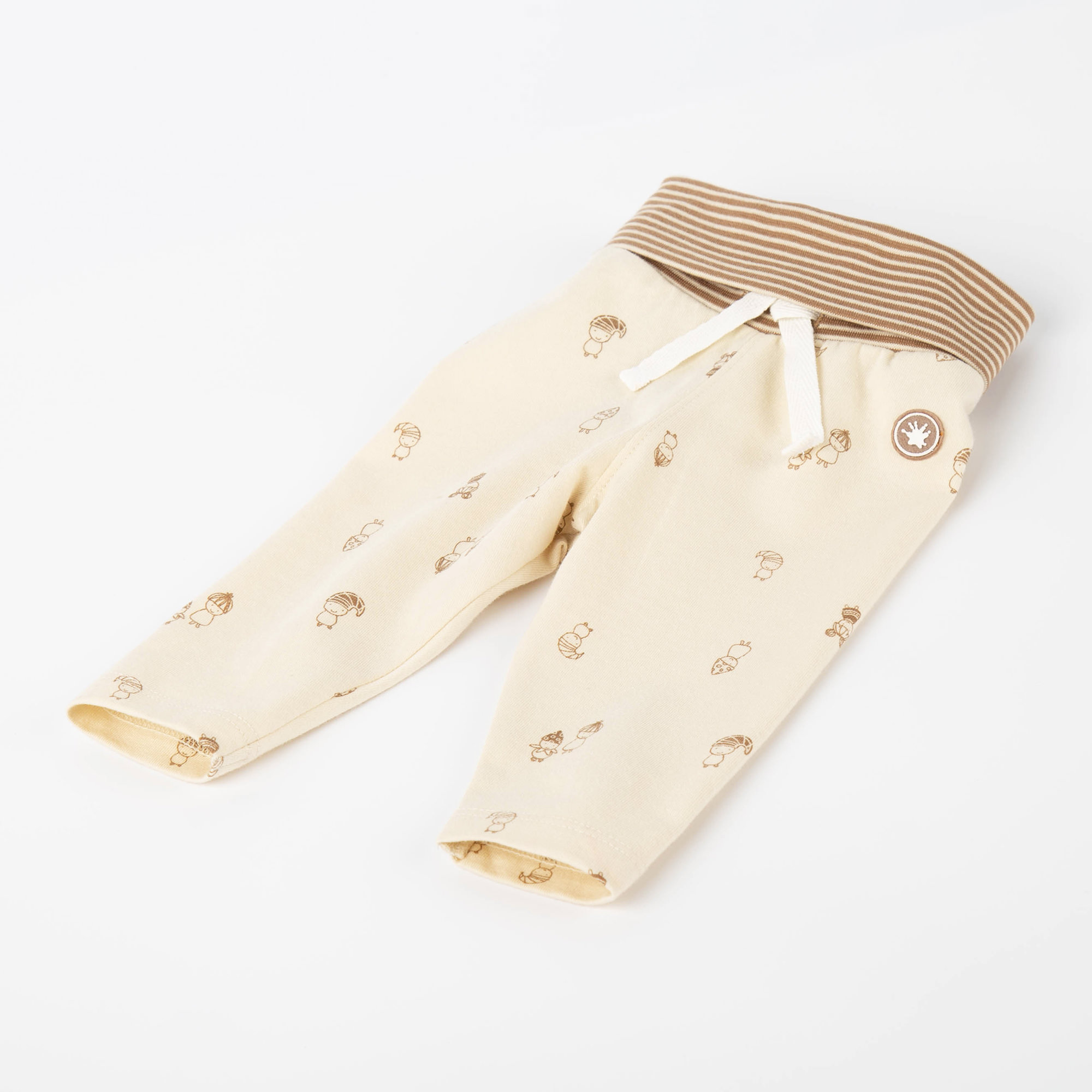Baby Hose, beige bedruckt