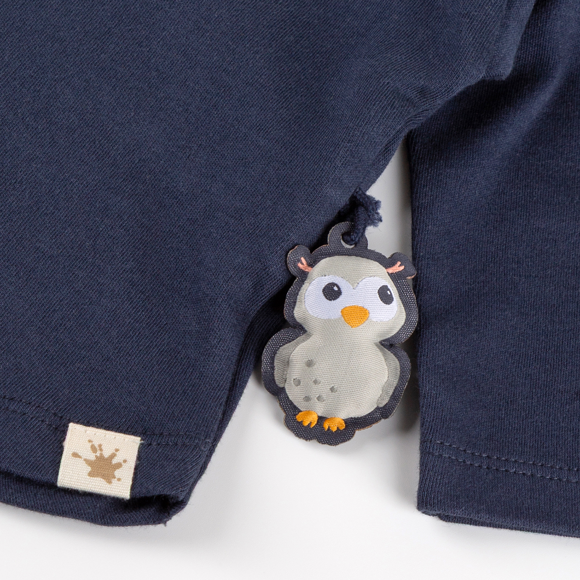 Baby Langarmshirt Eule Curious Owl, dunkelblau