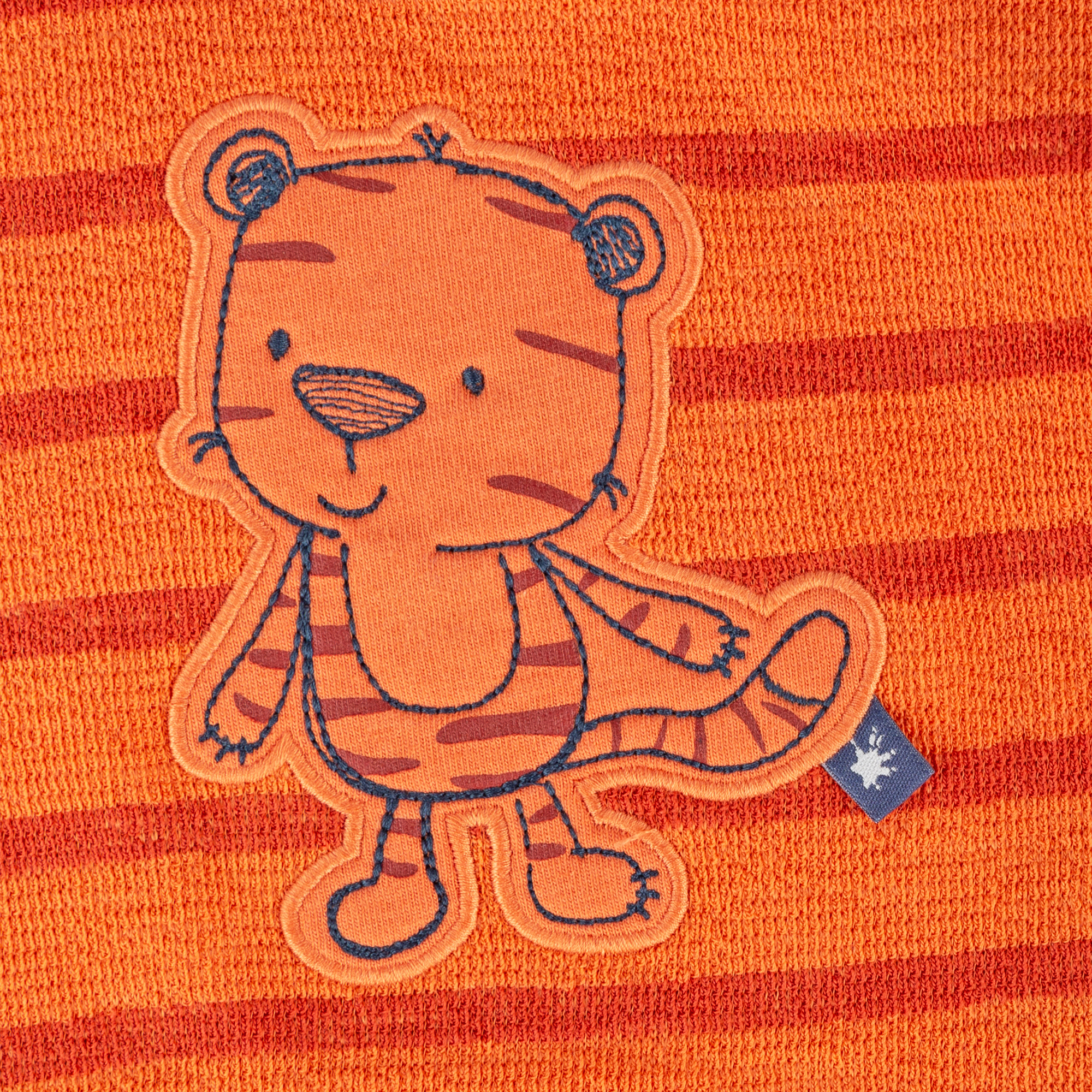 Baby Ringel T-Shirt mit Tiger Motiv, orange-rot