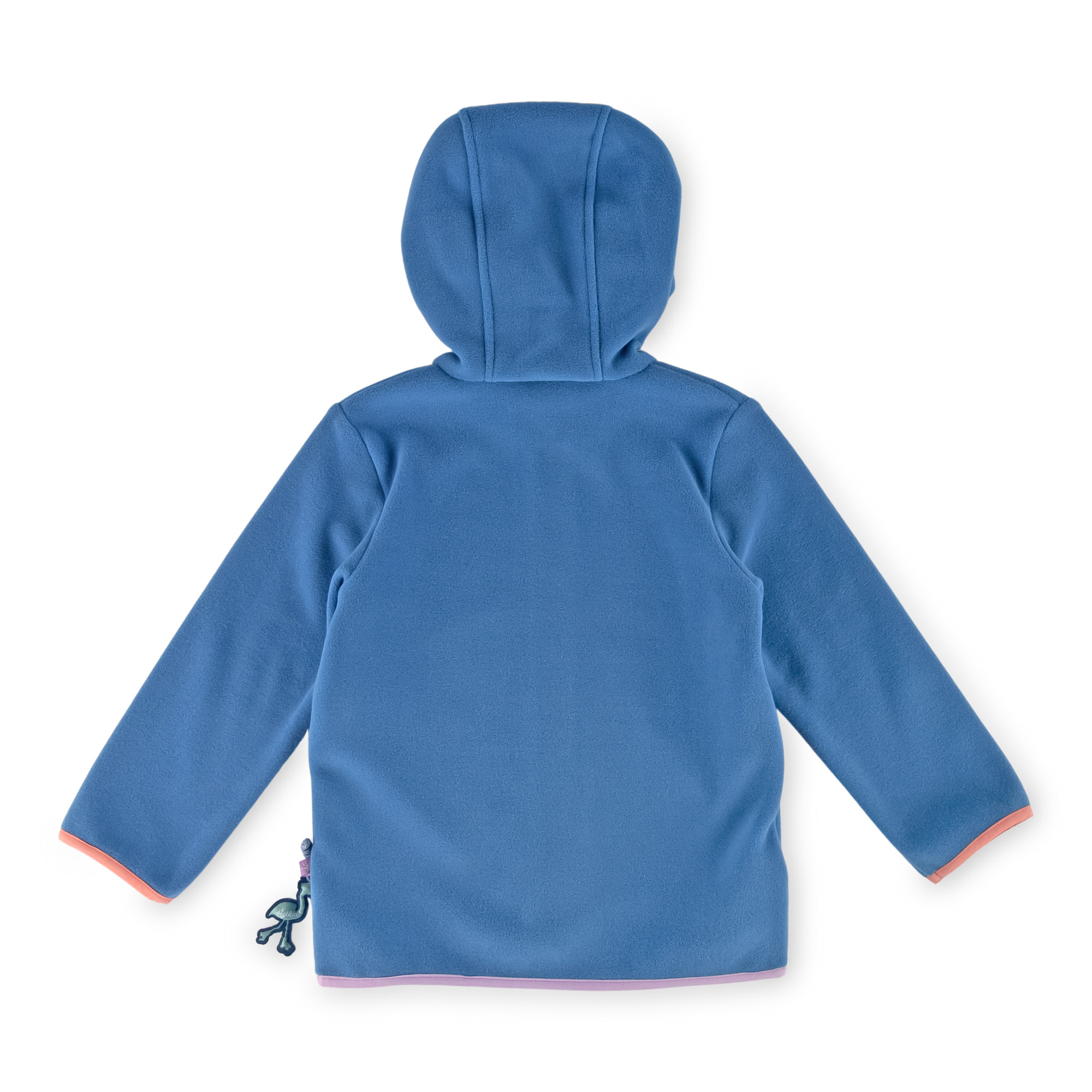 Girls' hooded fleece jacket flamingo, azure blue