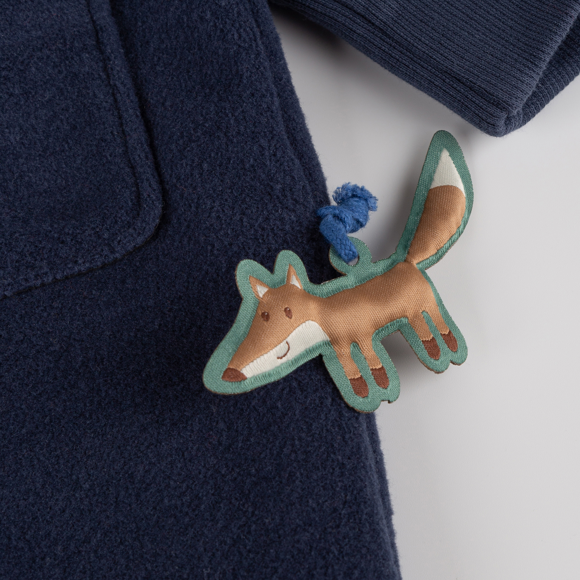 Baby fleece overall, lined, foldover cuffs, Wild Fox