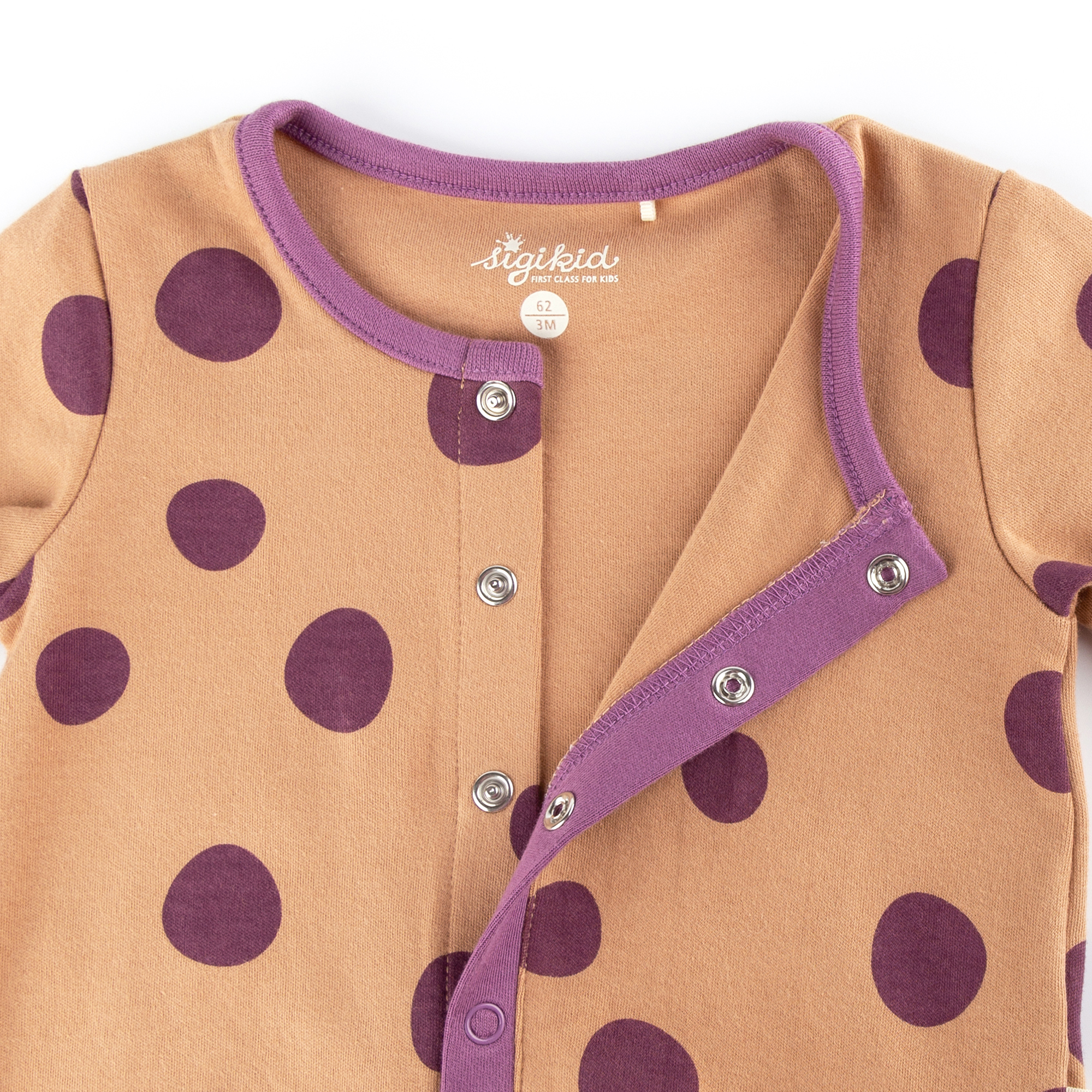 Baby sleepsuit overall polka dots