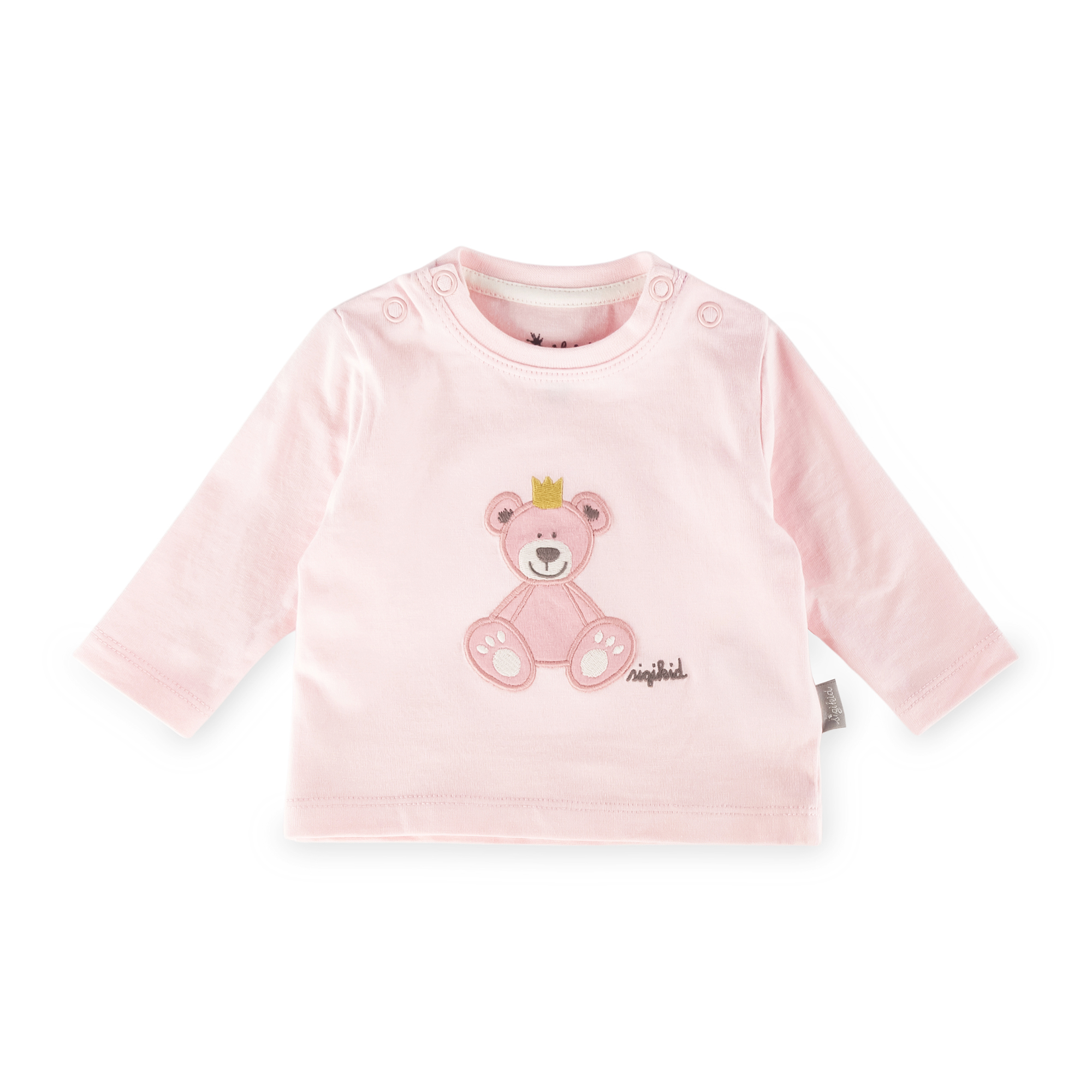 Baby Langarmshirt Krönchen Bär, rosa Baby Langarmshirt Krönchen Bär, rosa