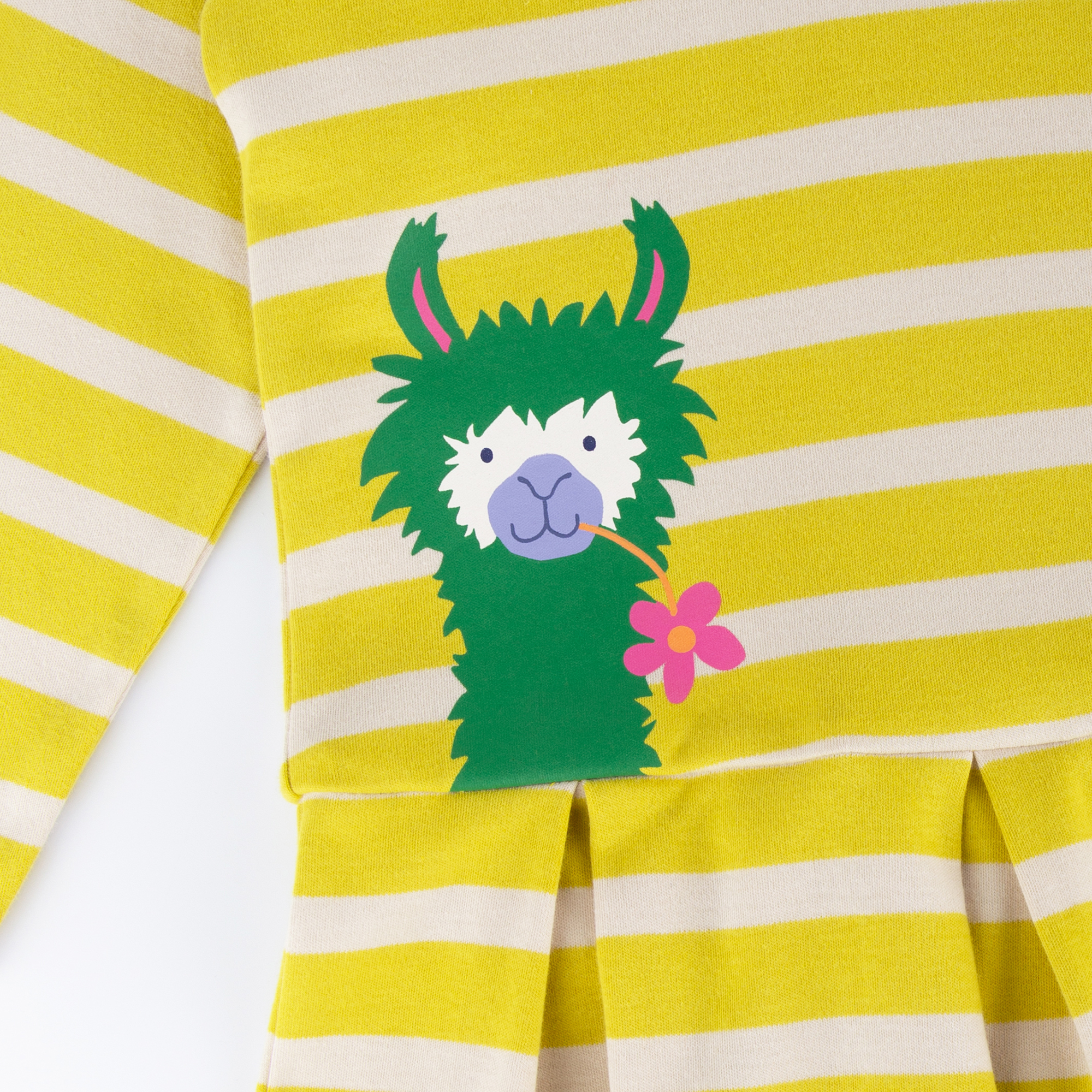 Children's hoody dress Crazy Llama, pleated skirt