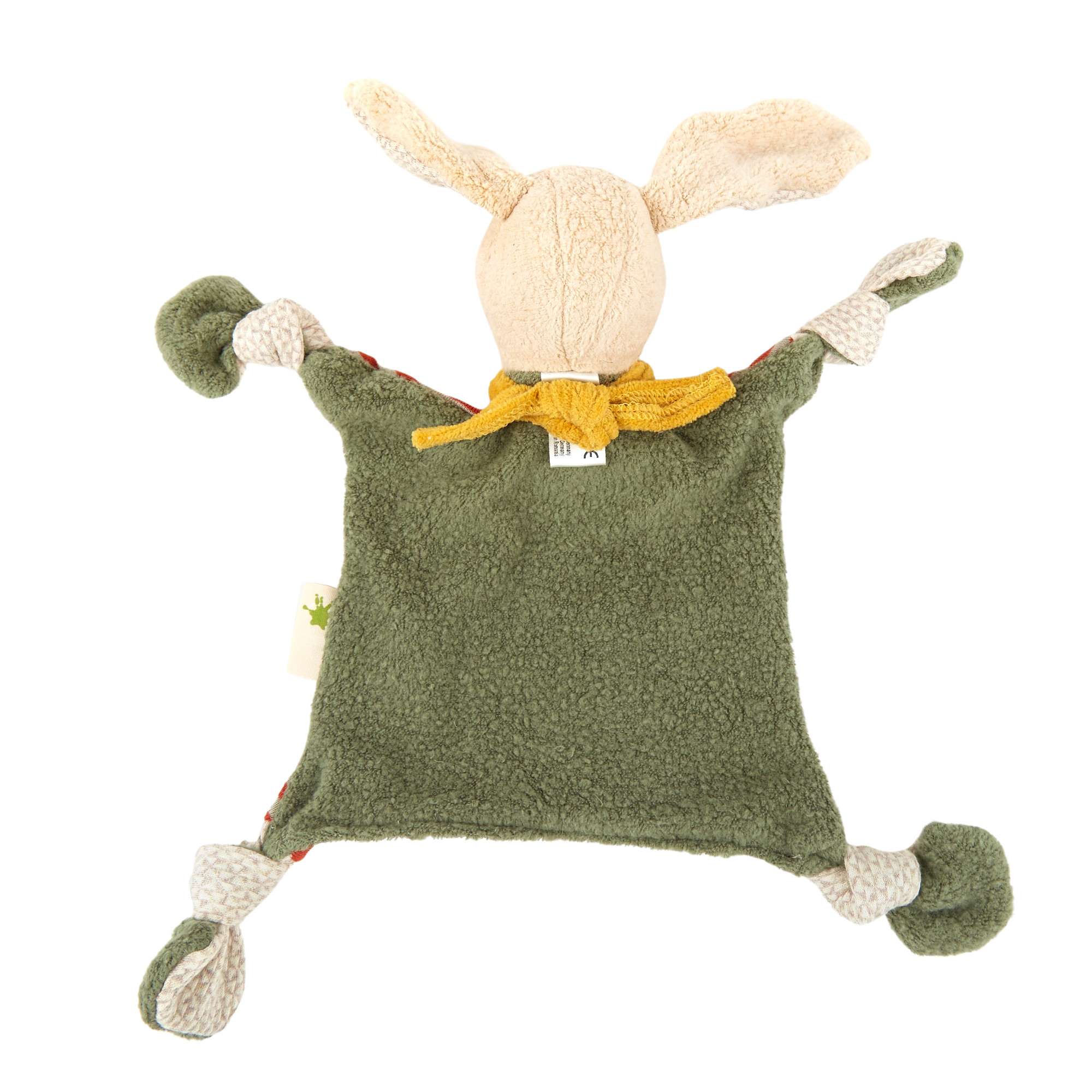 Soft organic baby comforter bunny, Green Collection