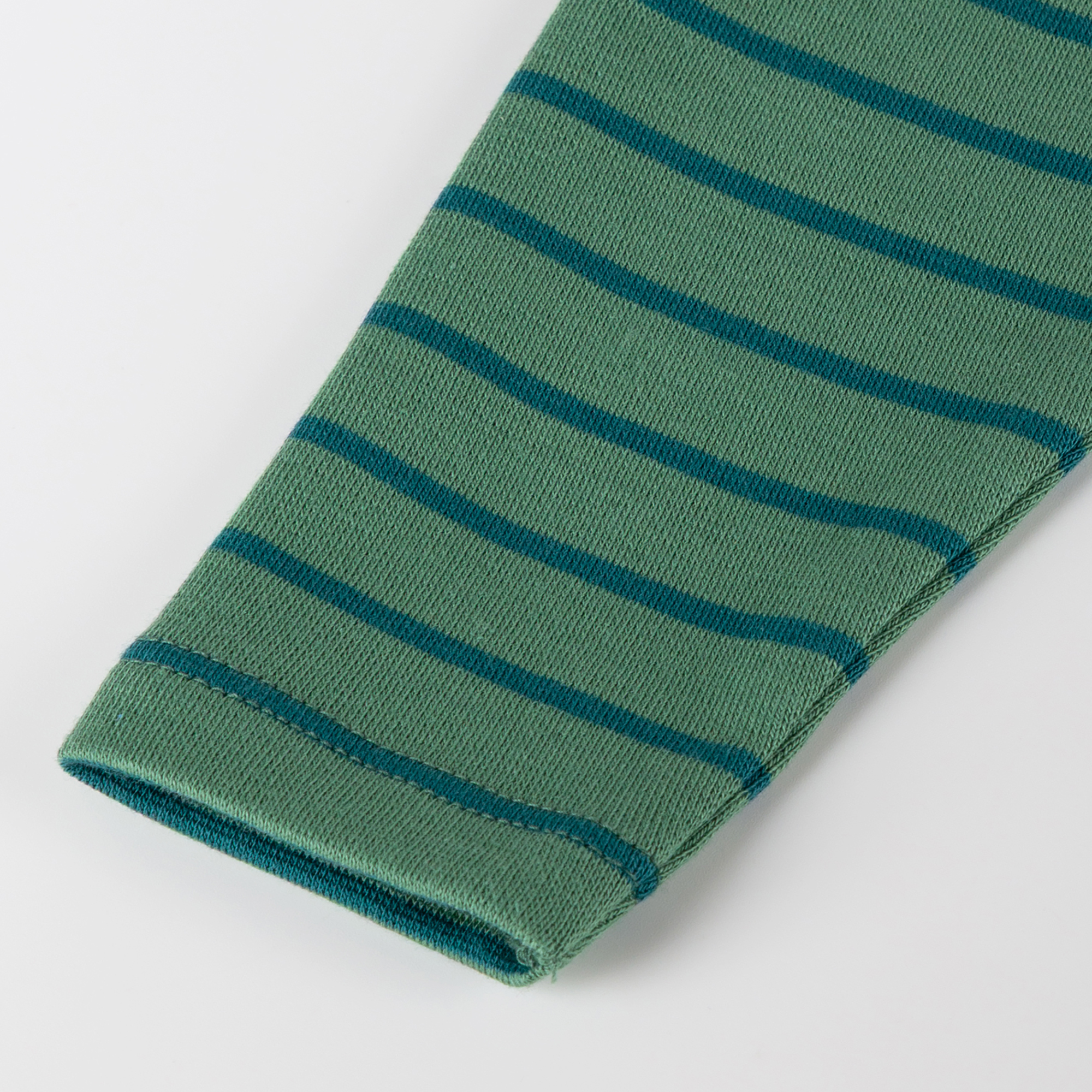 Baby rib knit leggings, green striped