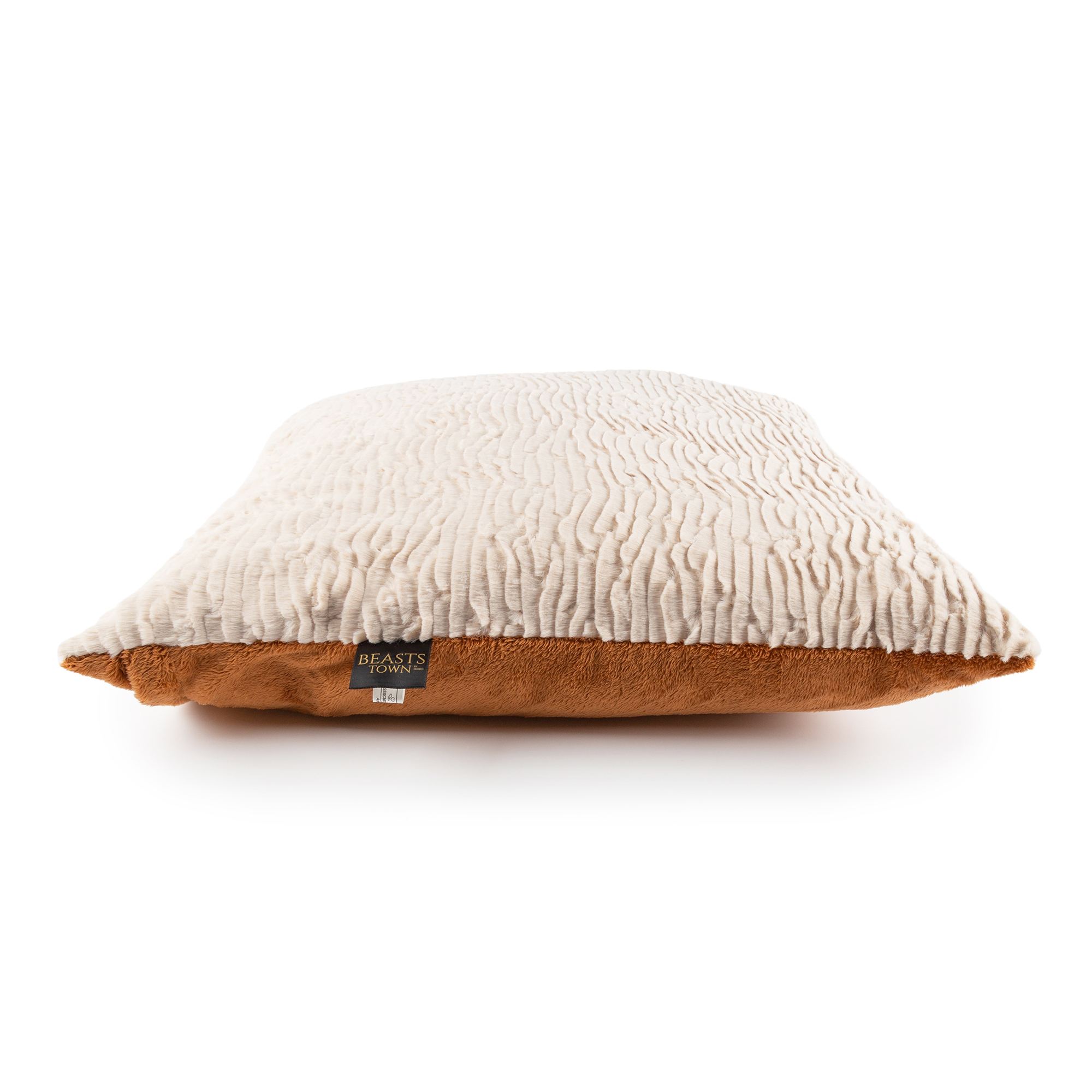 Plush pillow XXL beige, wavelike structure, Beasts