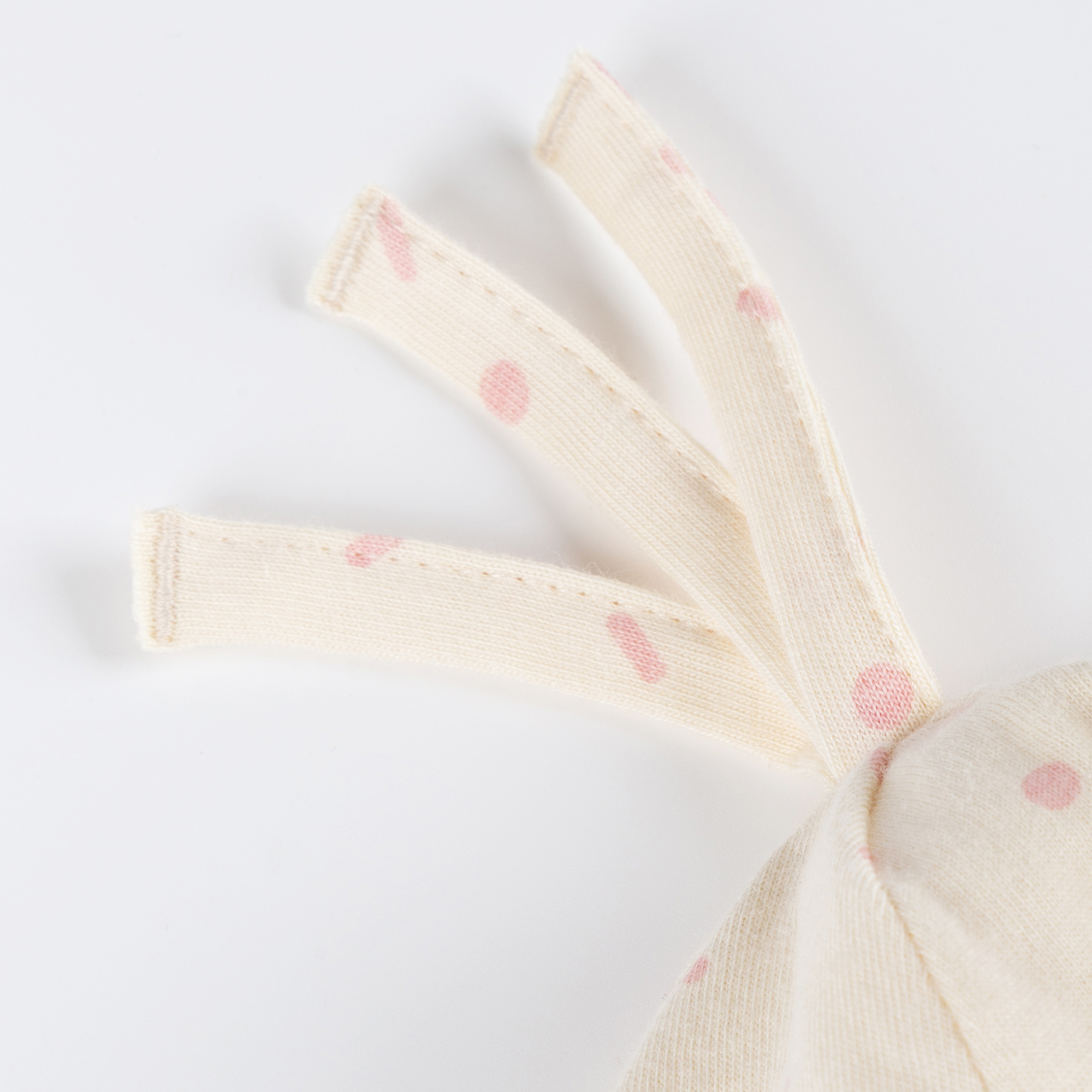 Babymütze cremeweiß/rosa, Petit Croissant