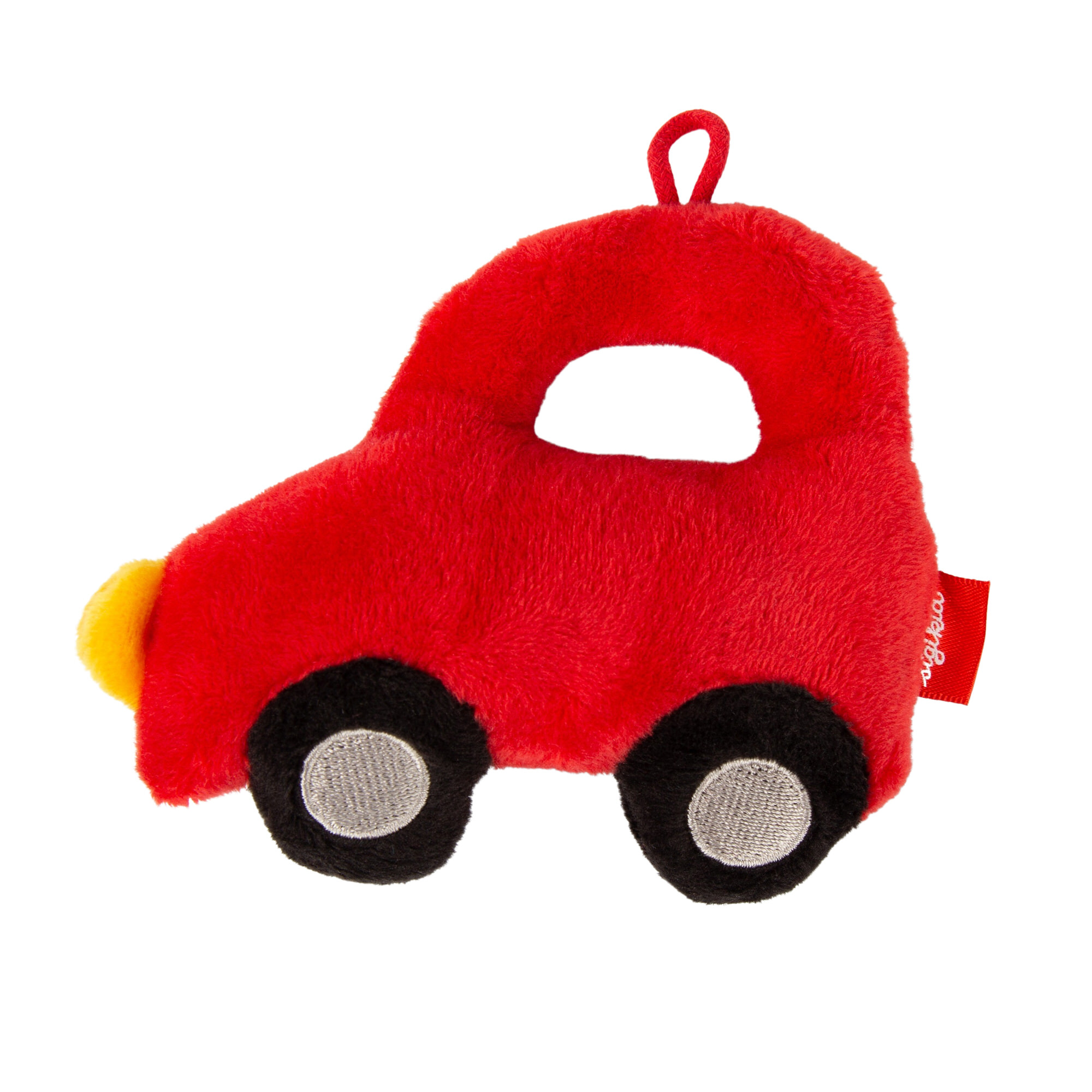 Baby grasp soft toy car, red