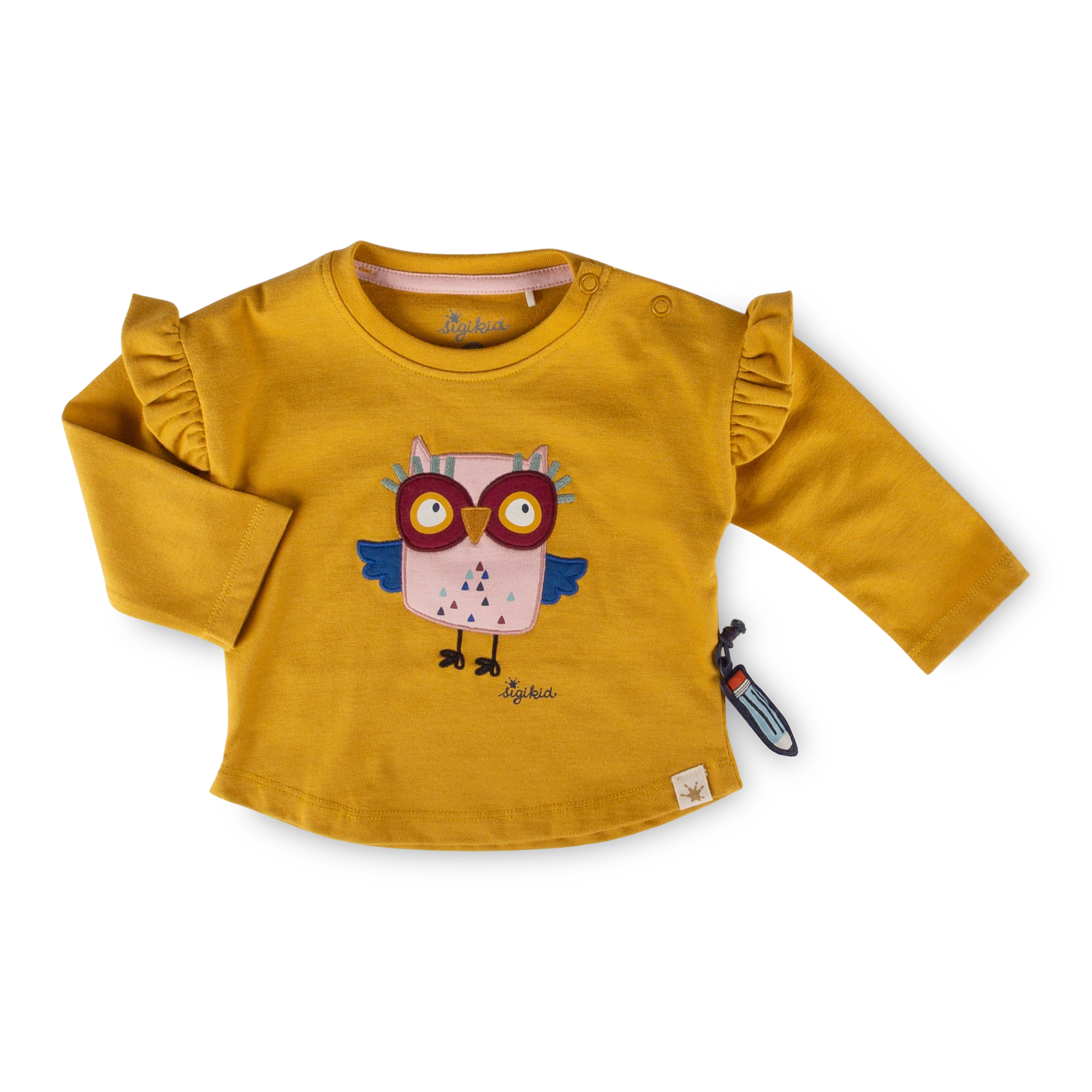 Baby long sleeve Tee owl, shoulder frills