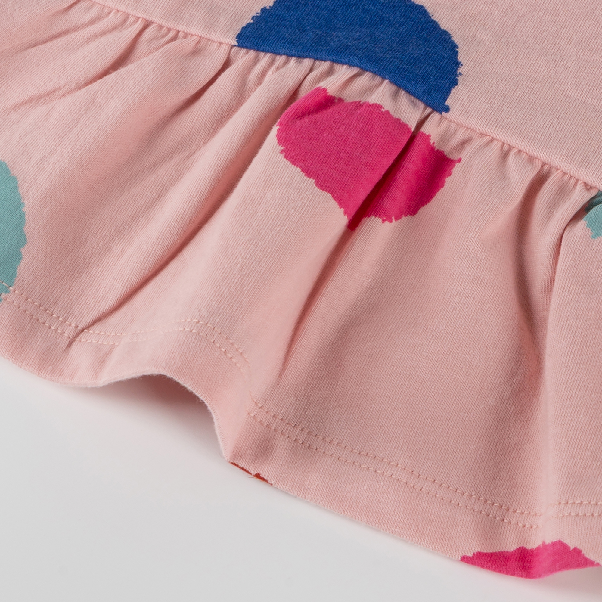 Baby long-sleeved flounce dress, pastel pink