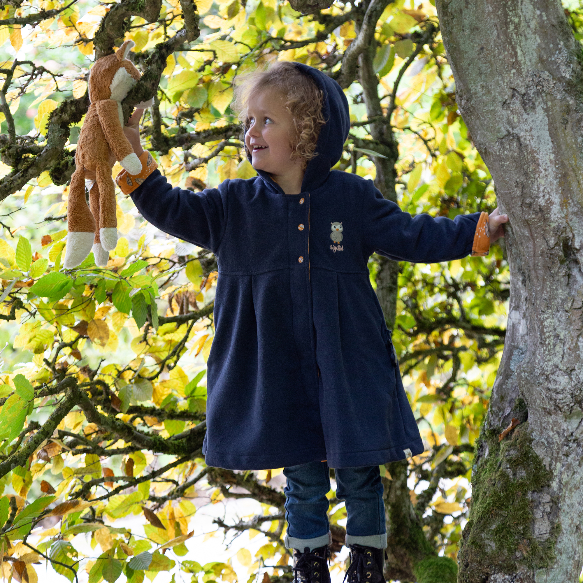 Kinder Fleecemantel Eule Magic Owl, dunkelblau Kinder Fleecemantel Eule Magic Owl, dunkelblau
