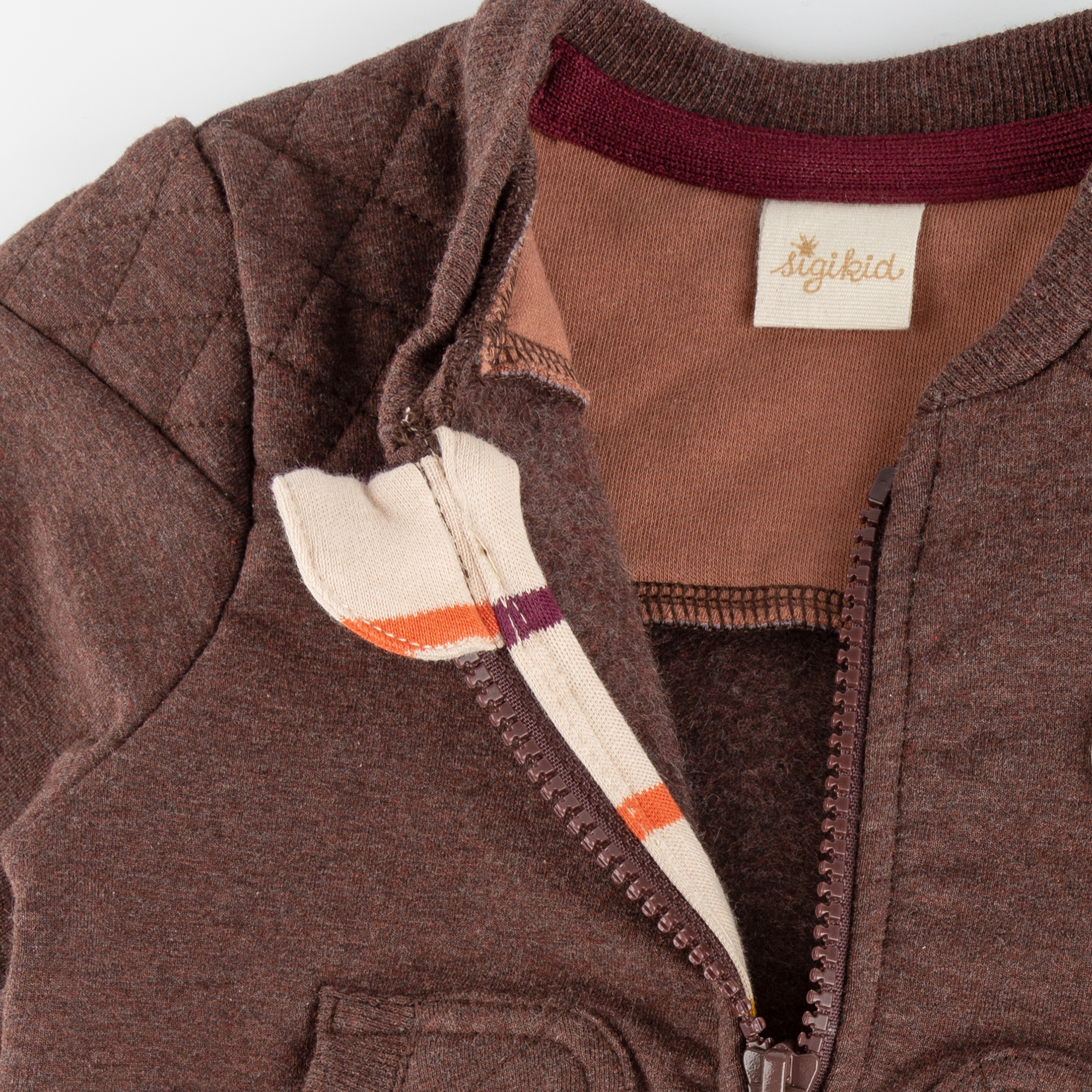 Baby sweat jacket, quilted shoulder & pockets, Winter Animals