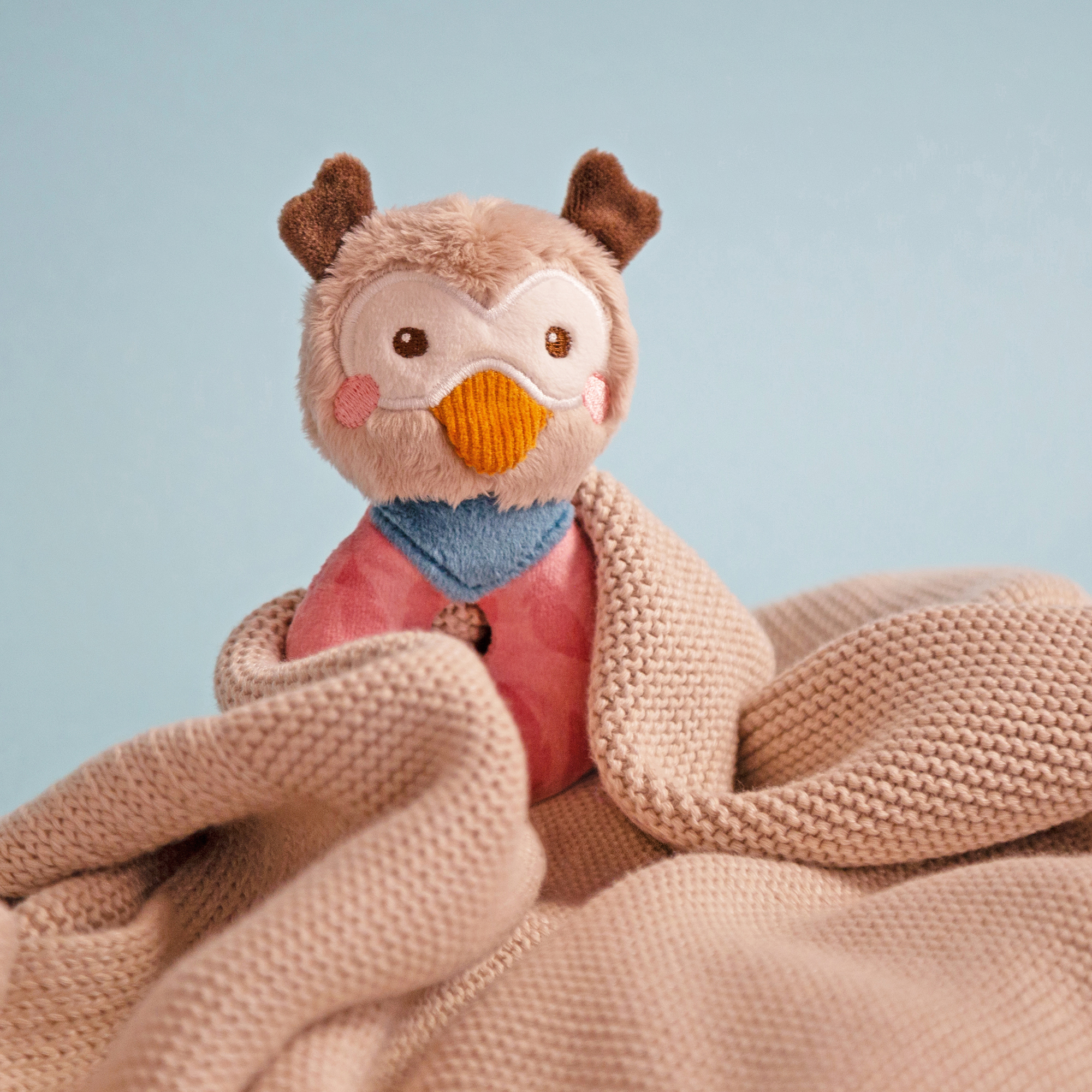 Baby rattle grasp soft toy owl, Wolly Wood