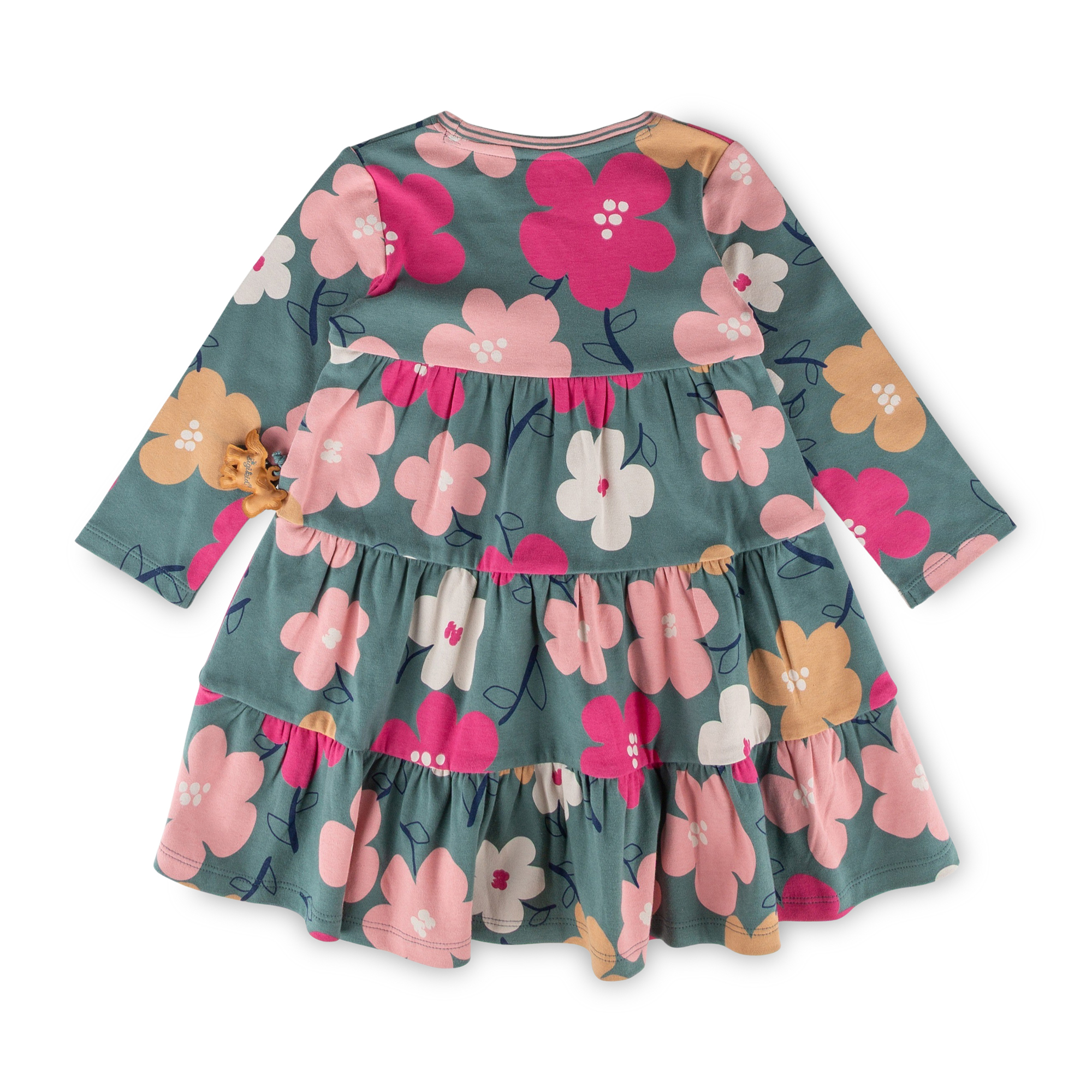 Kinder Stufenkleid Pony Love, grün mit Blumenprint