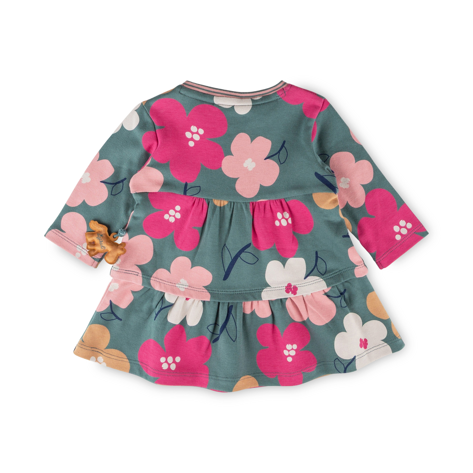 Baby Stufenkleid Pony Love, grün mit Blumenprint