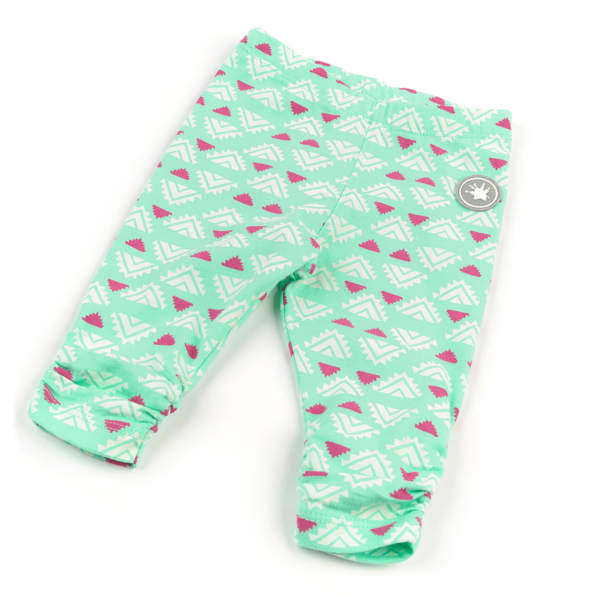 Mint green baby girl summer leggings with gatherings