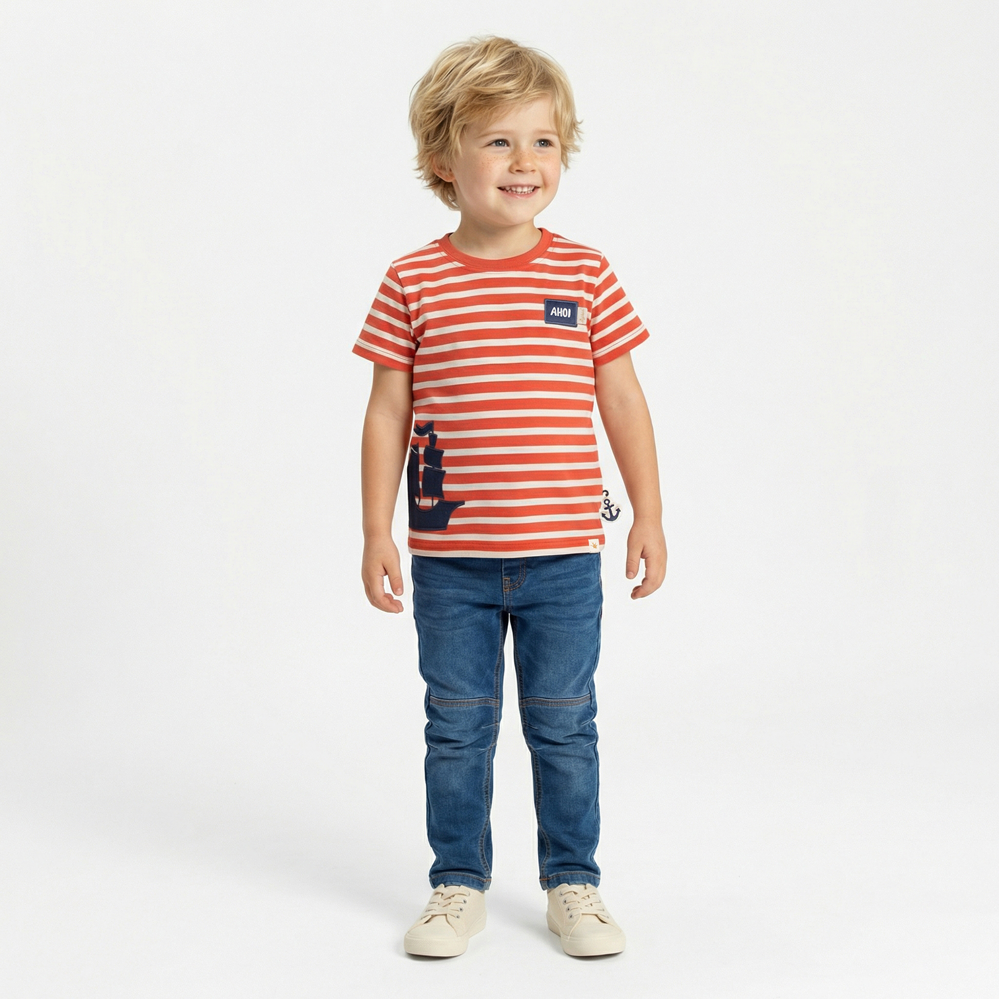 Lässige Kinderjeans mit Dehnbund und Bändchen