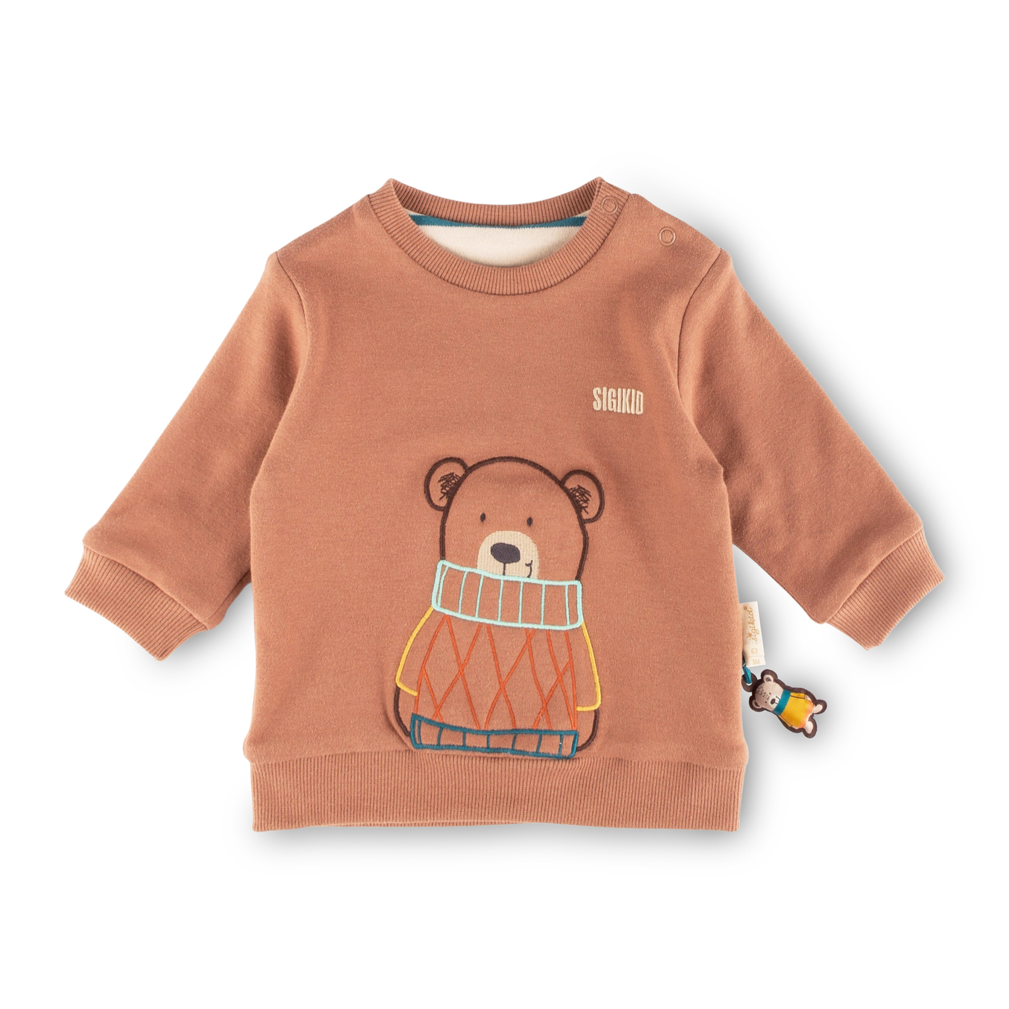 Baby Wendeshirt Bär, bunt gestreift oder braun