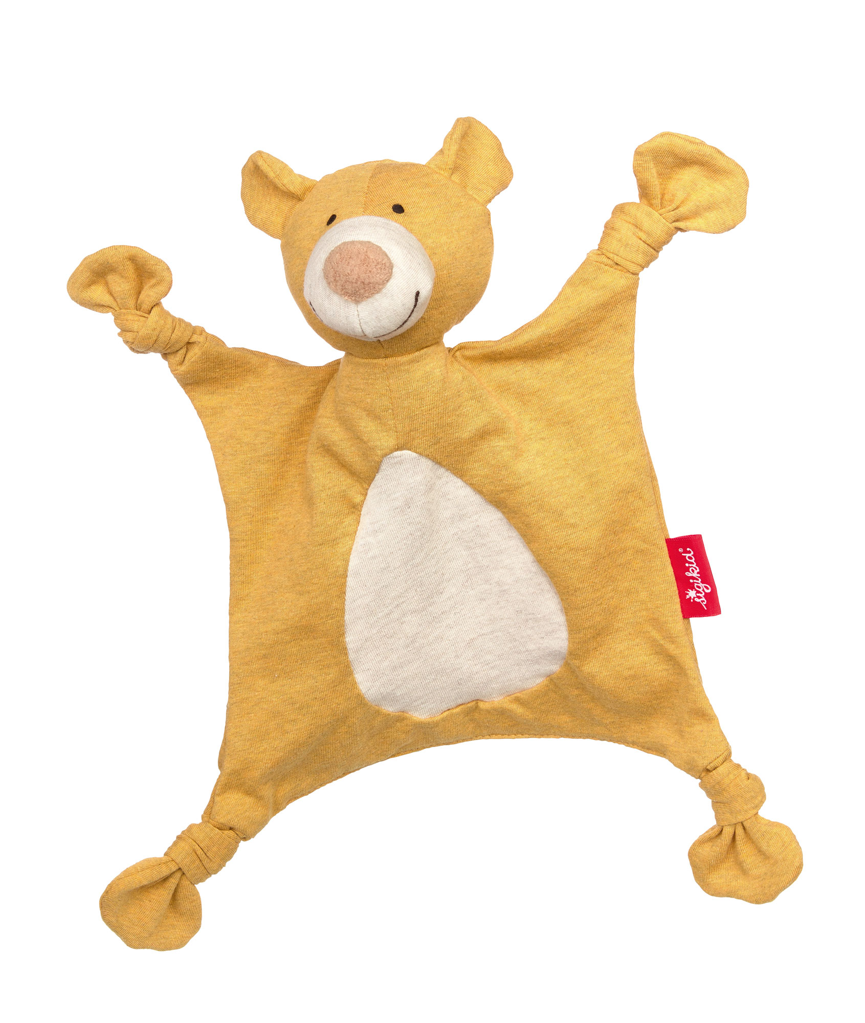 Baby comforter bear, yellow marl
