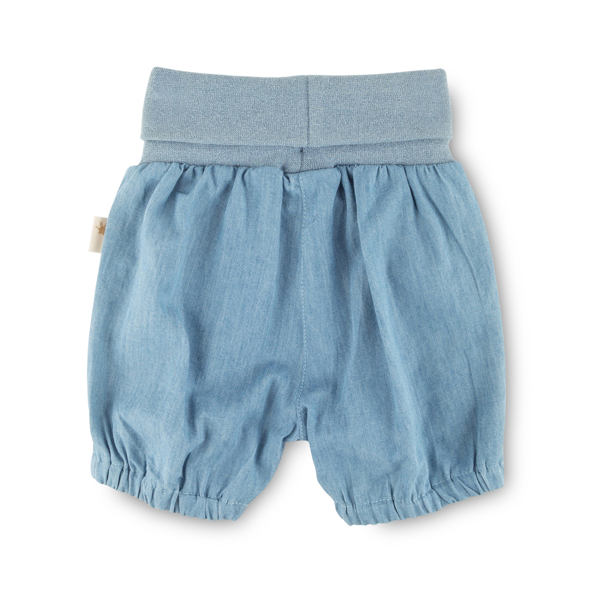 Light blue baby chambray shorts Happy Ladybug