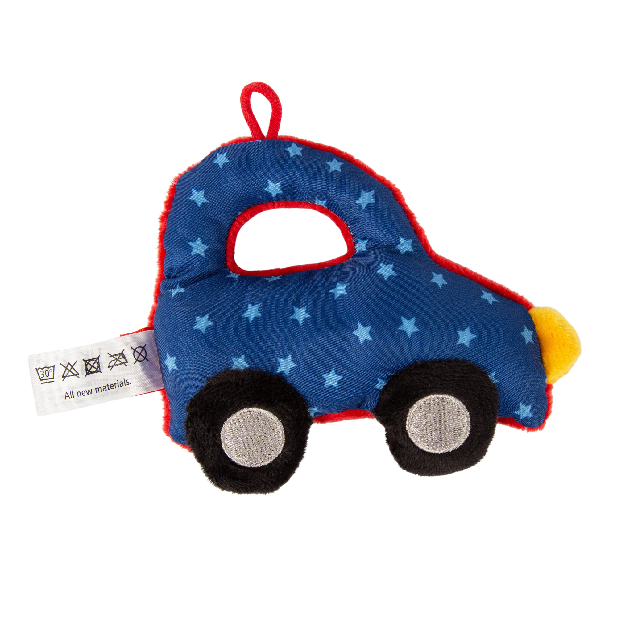 Baby grasp soft toy car, red