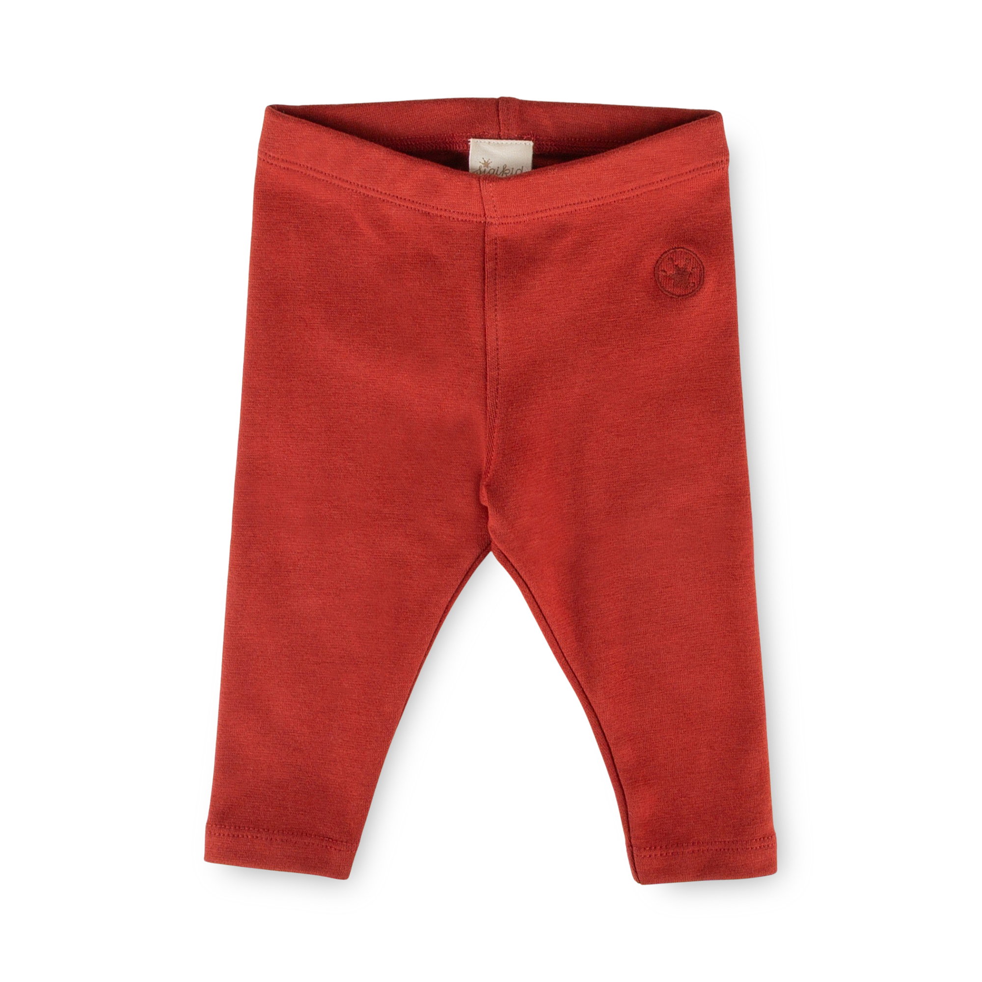 Baby rib knit leggings, orange red