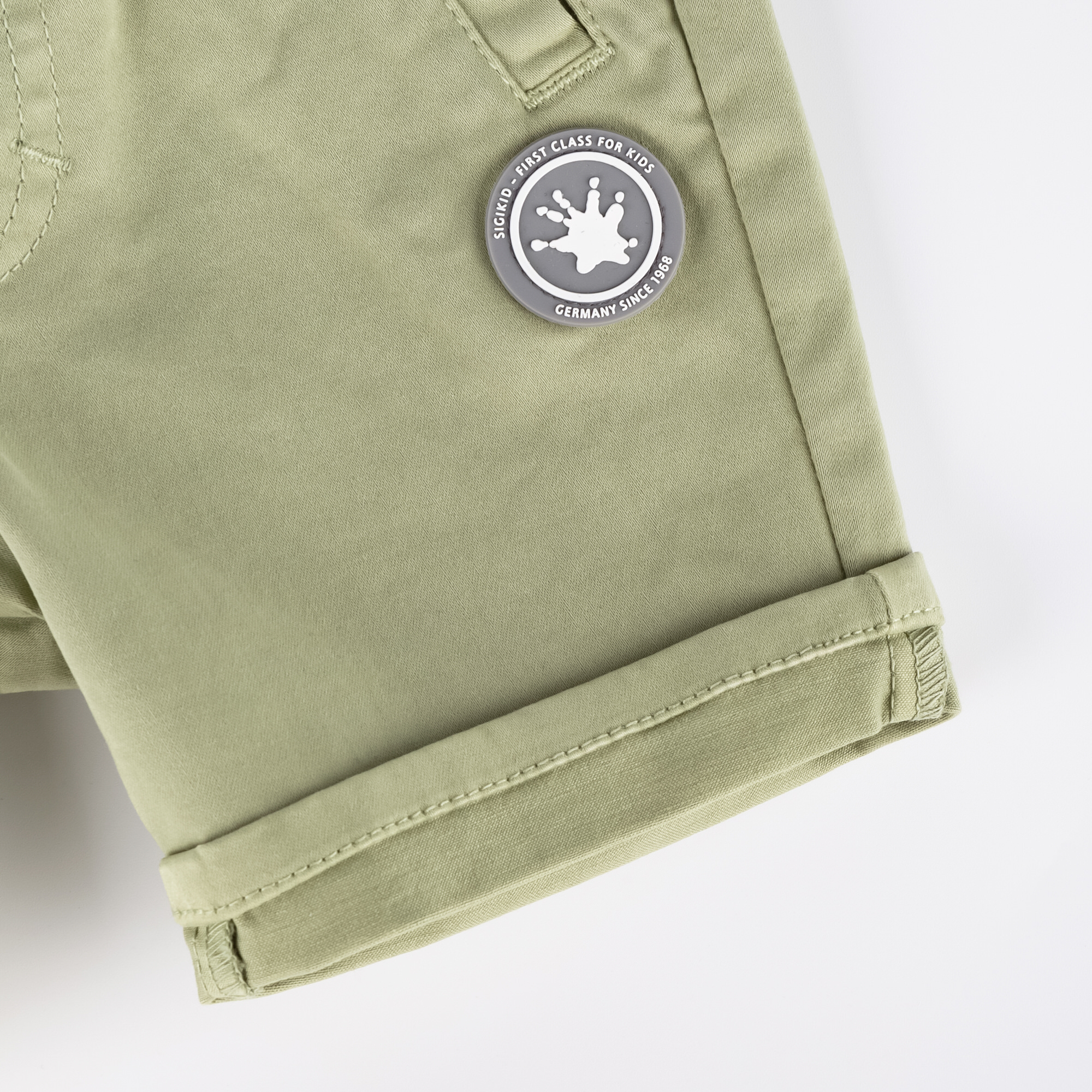 Adjustable waist baby bermuda shorts, reed green