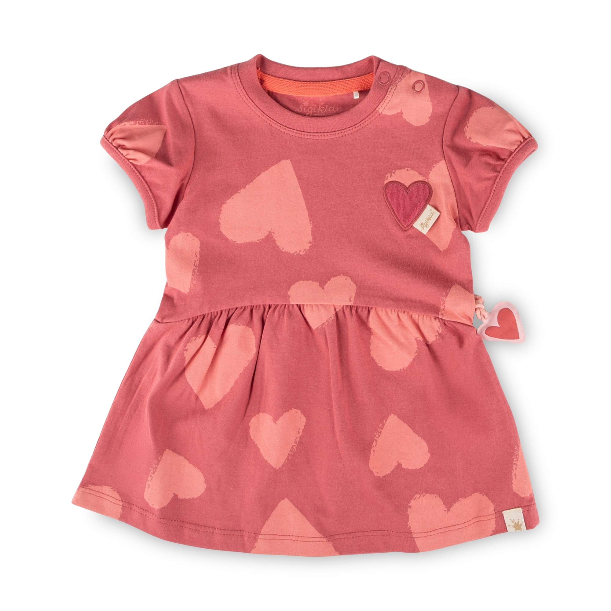 Baby Kleid mit Herzchen Print, rosarot