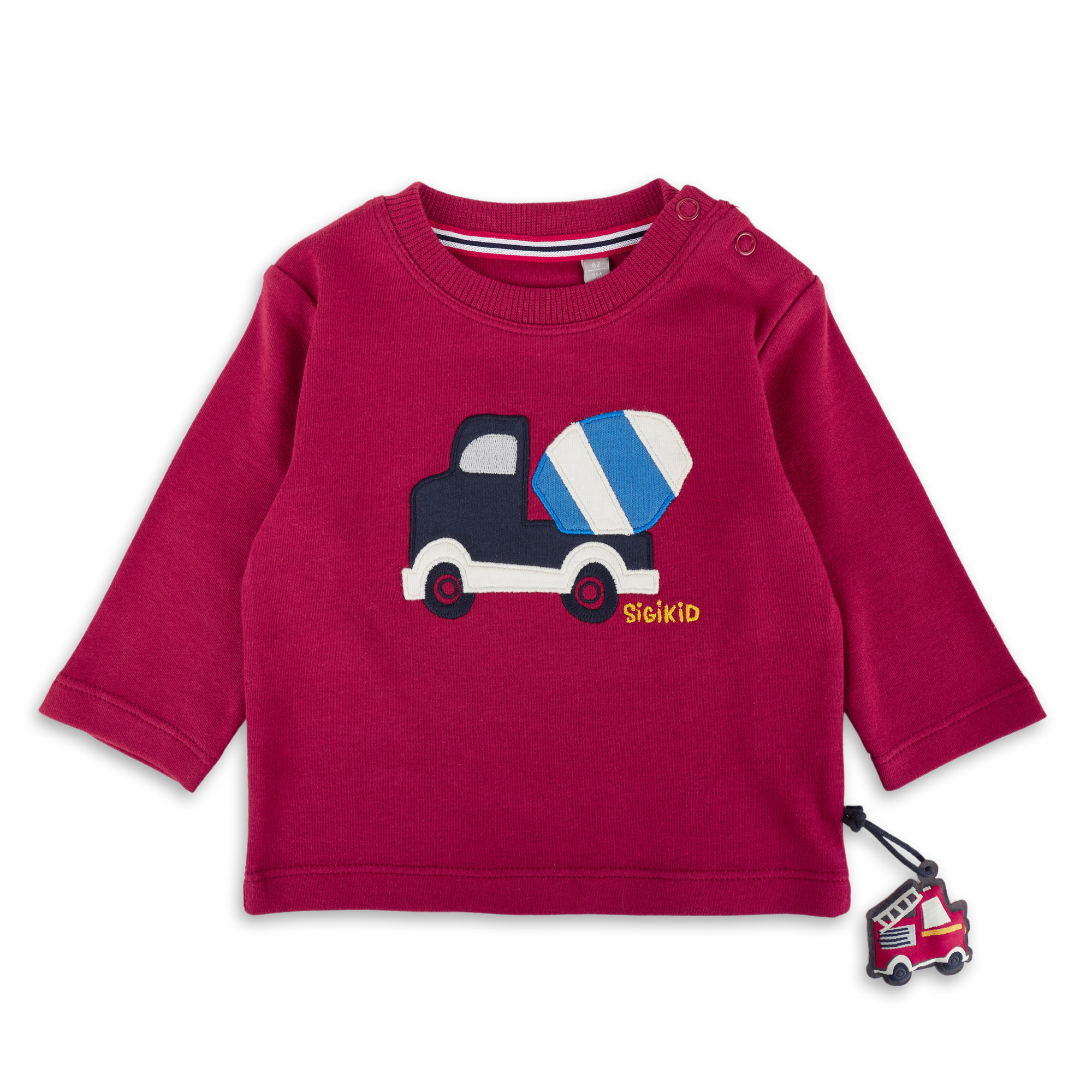 Rotes Baby Langarmshirt Betonmischer Rotes Baby Langarmshirt Betonmischer