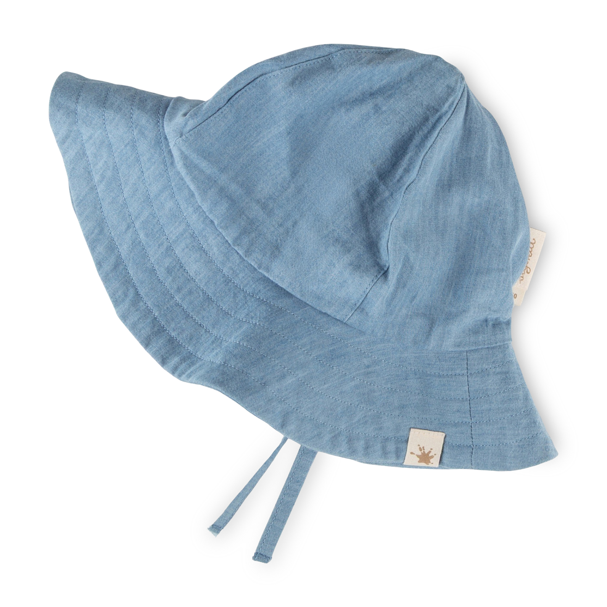 Brimmed children's chambray sun hat, Savanne
