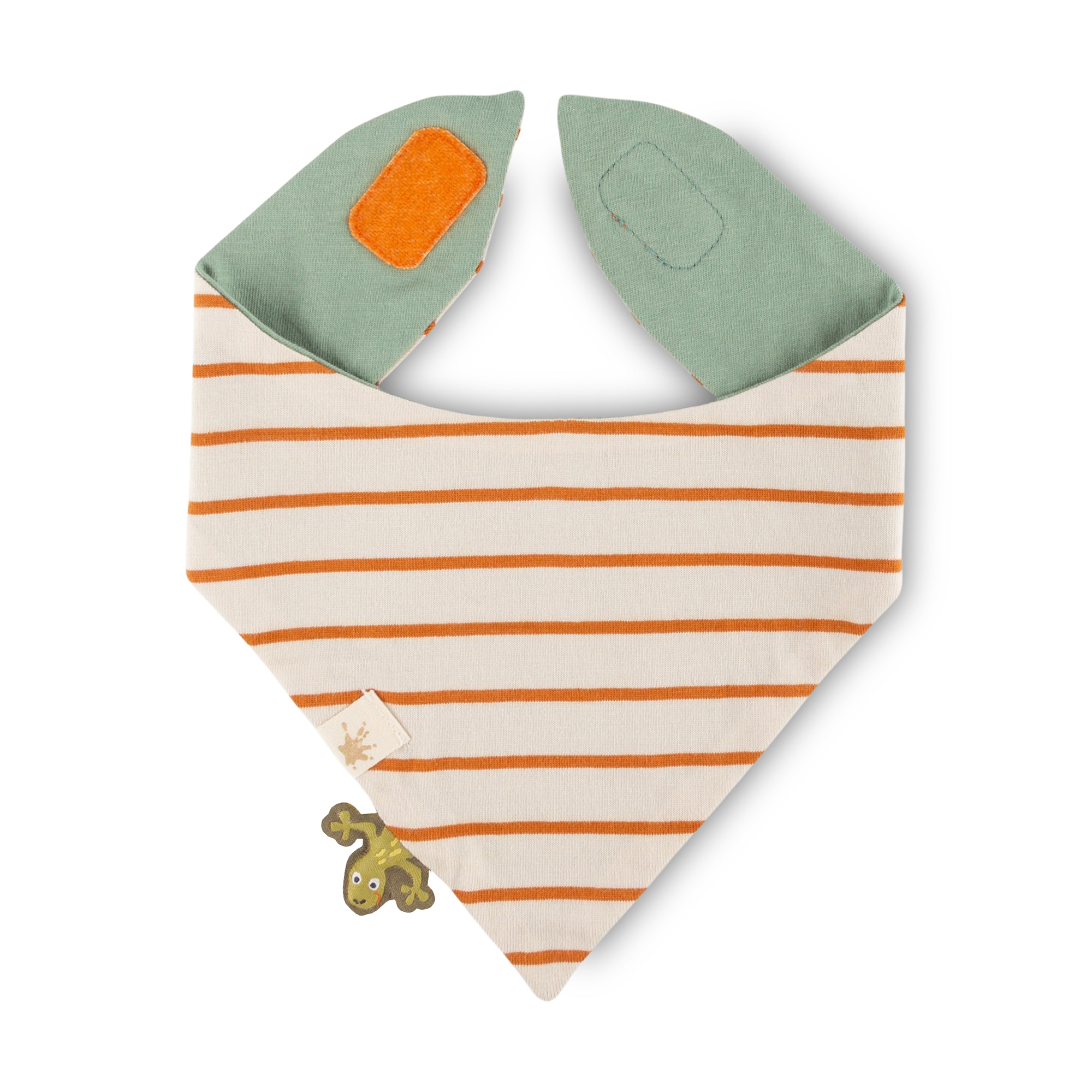 Reversible baby bandana bib gecko, Jungle