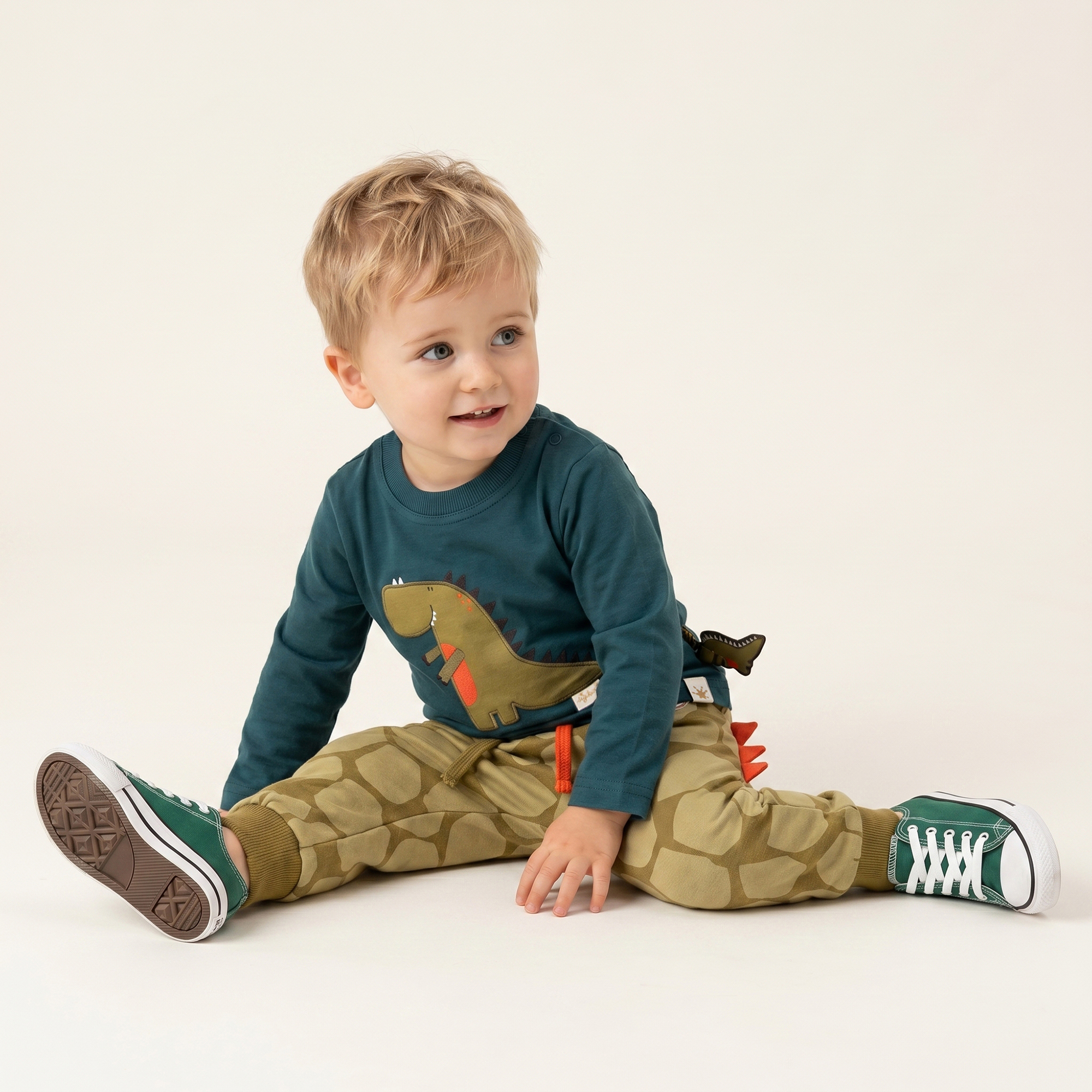 Baby Sweathose khaki, Dino Fun