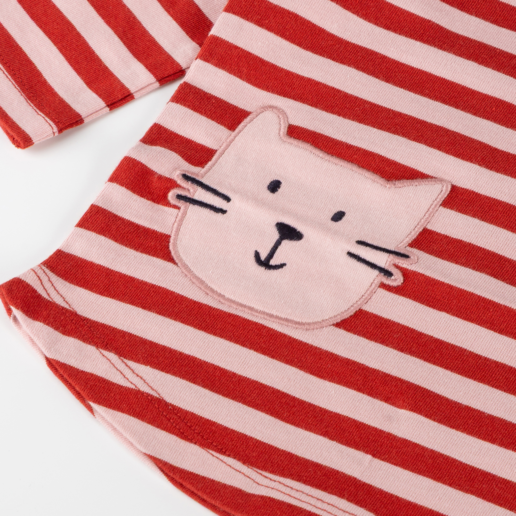 Baby long sleeve tunic Tee cat, with pocket