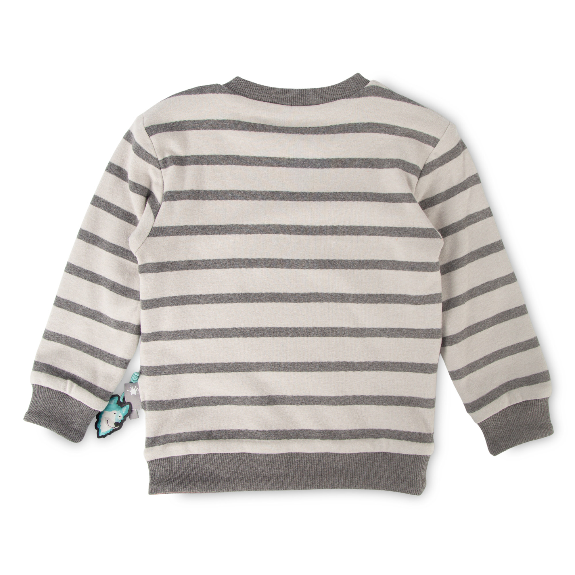 Reversible children's sweater Husky, grey striped/orange