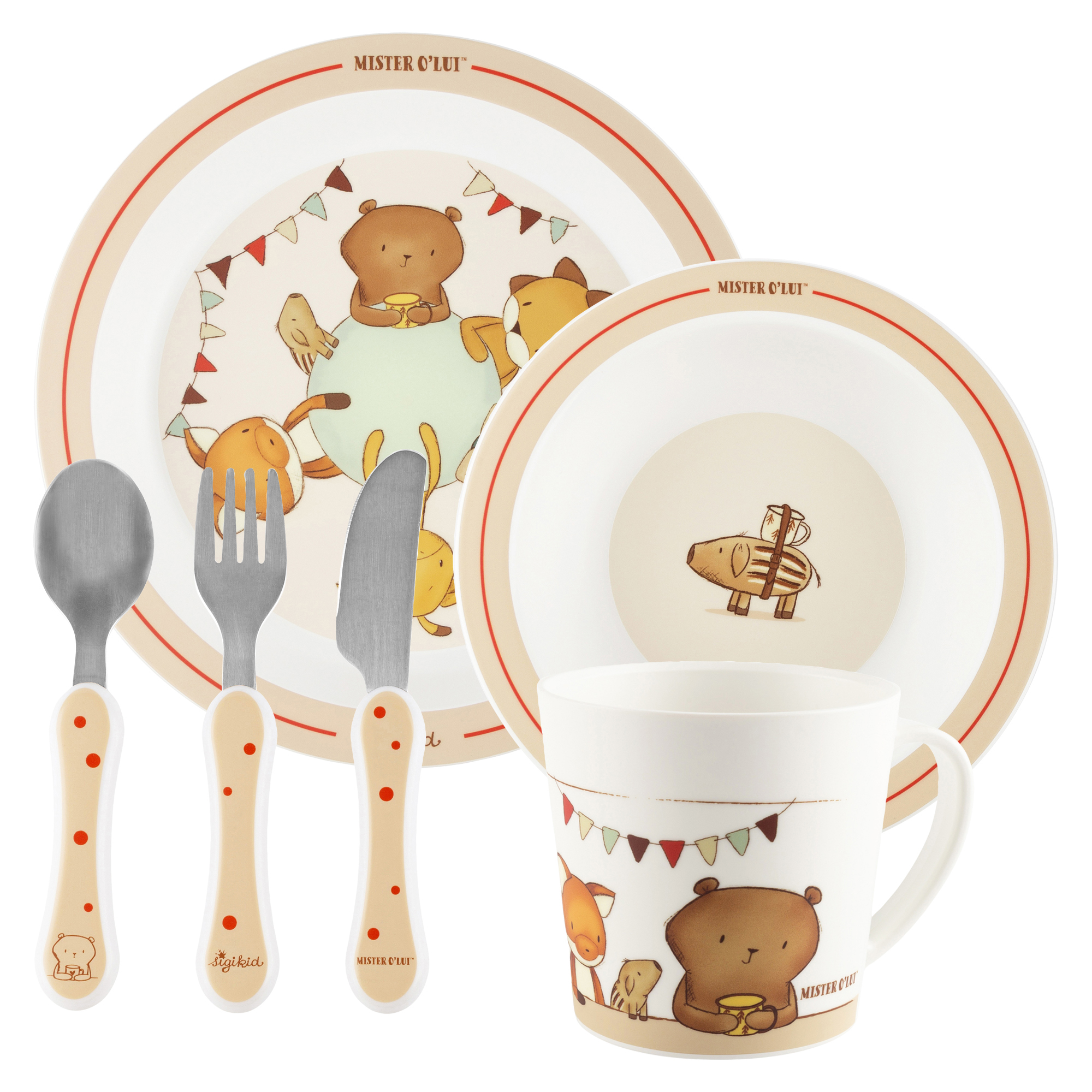 Children's tableware cutlery set beaverbear Mister O'Lui & friends