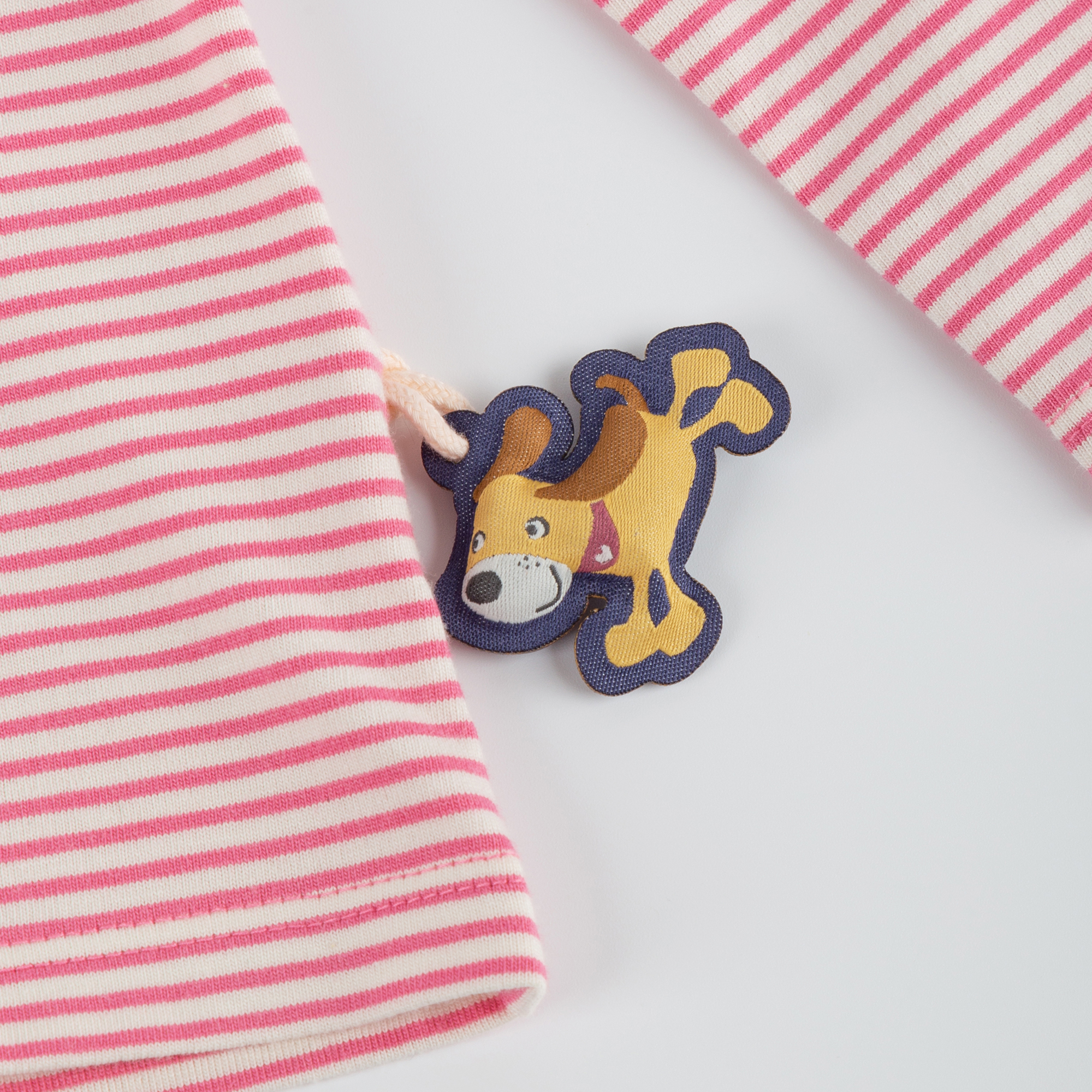 Kinder Langarmshirt Hund Funny Dog, rosa geringelt Kinder Langarmshirt Hund Funny Dog, rosa geringelt