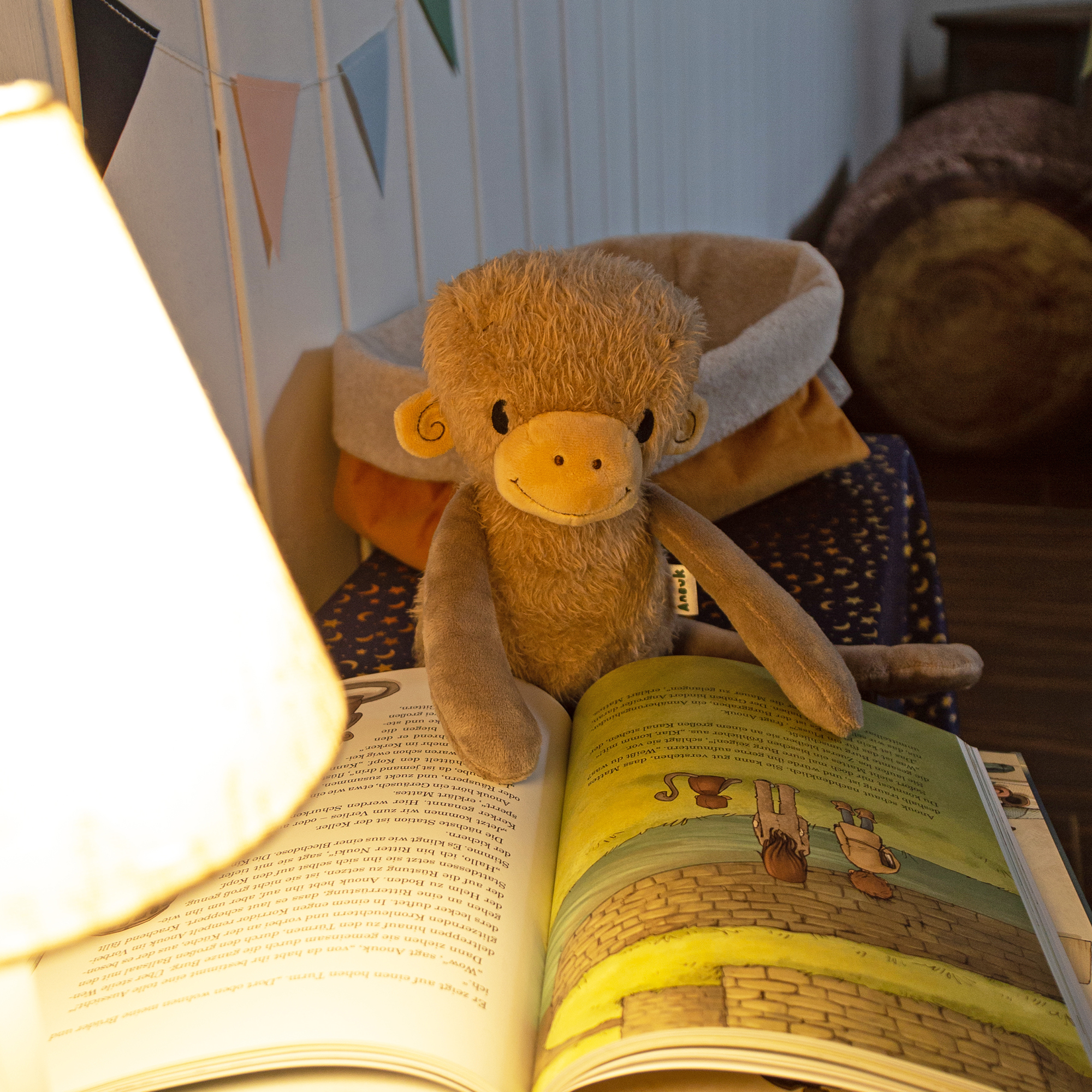 Plush toy monkey Affi, Anouk children's books Plush toy monkey Affi, Anouk children's books