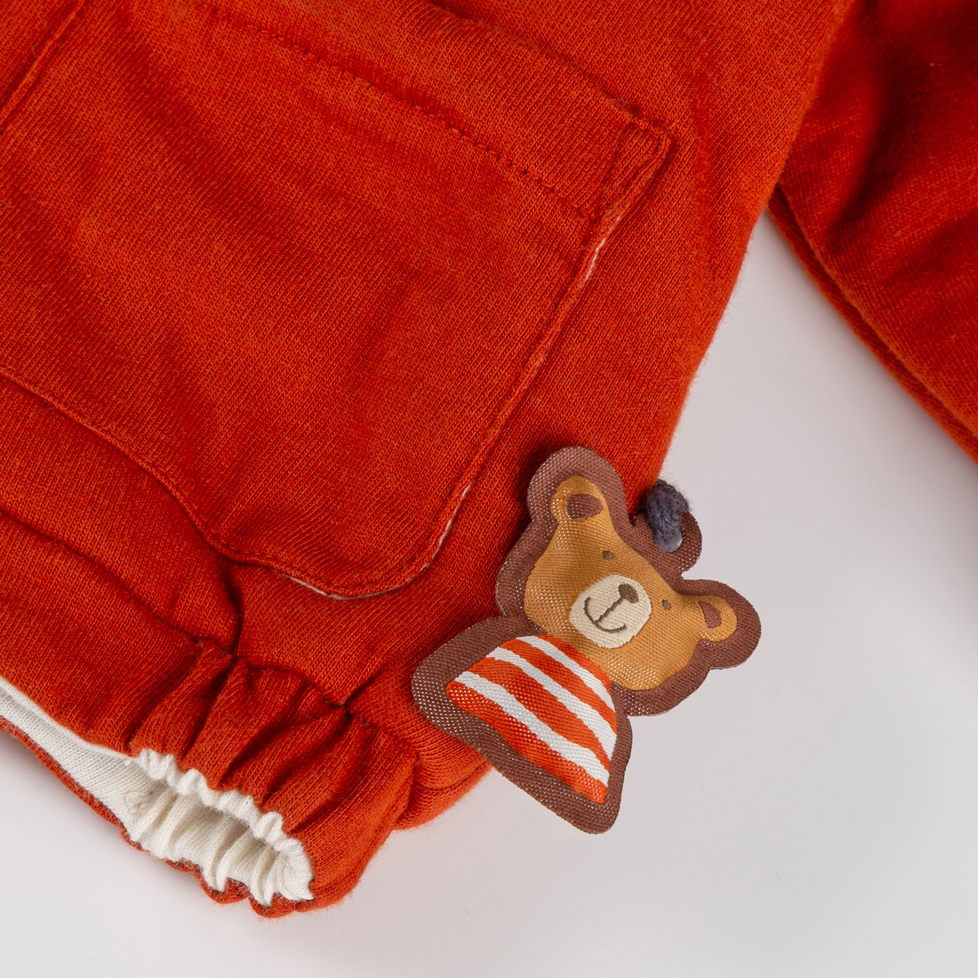 Baby Wendejacke Winterbär wattiert, rot oder grau/weiß gestreift