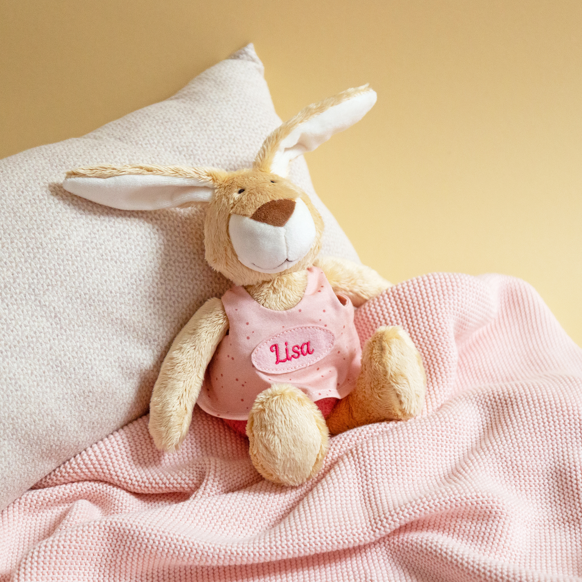 Customized soft toy bunny, pink