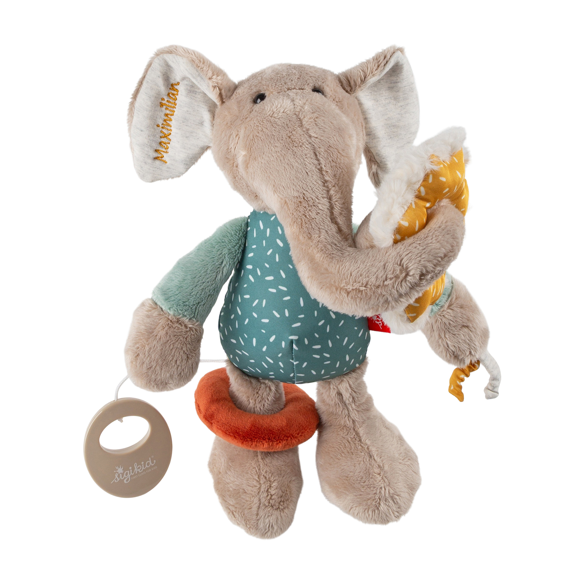 Musical activity soft toy elephant, name embroidery Musical activity soft toy elephant, name embroidery