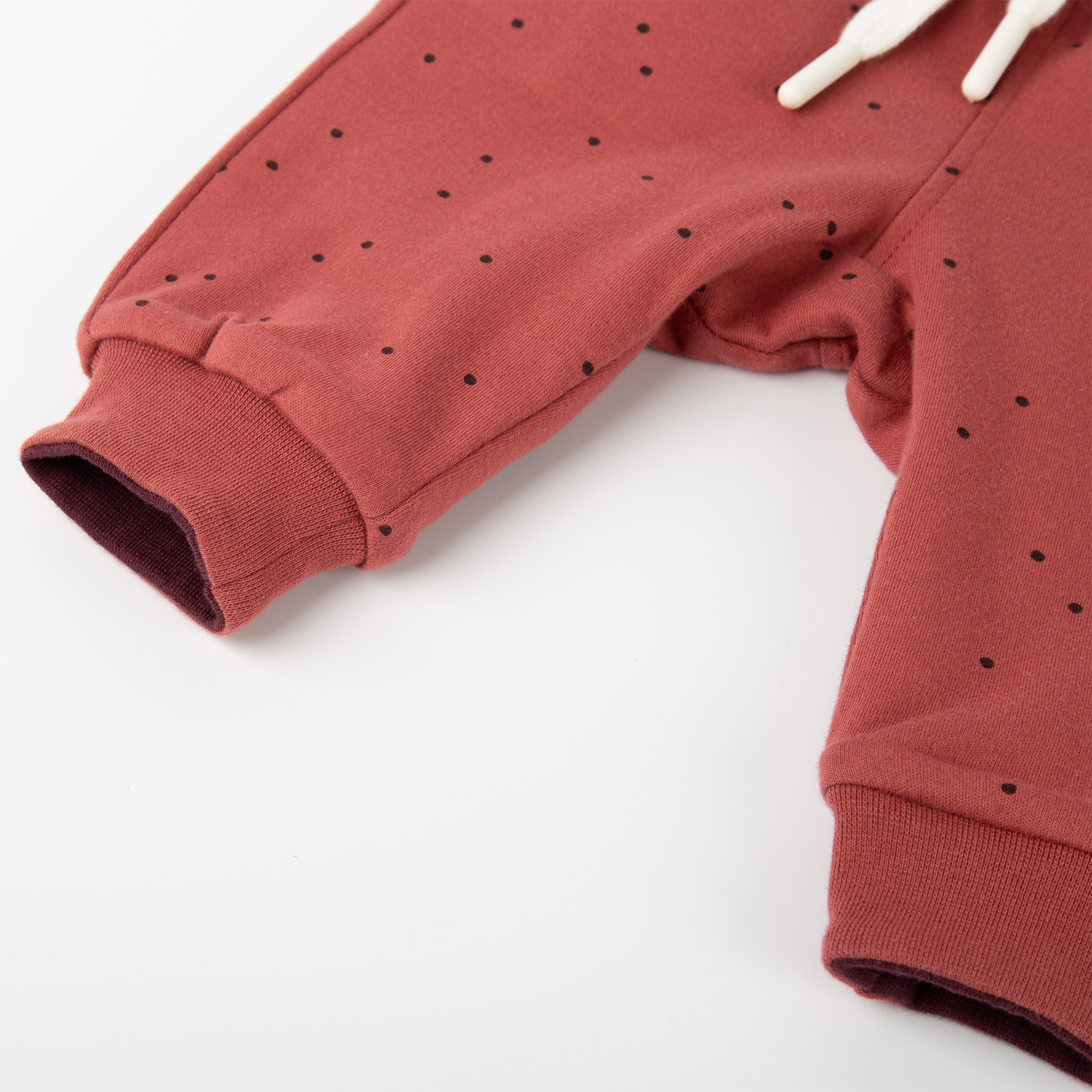 Reversible baby soft pants, burgundy red/copper brown