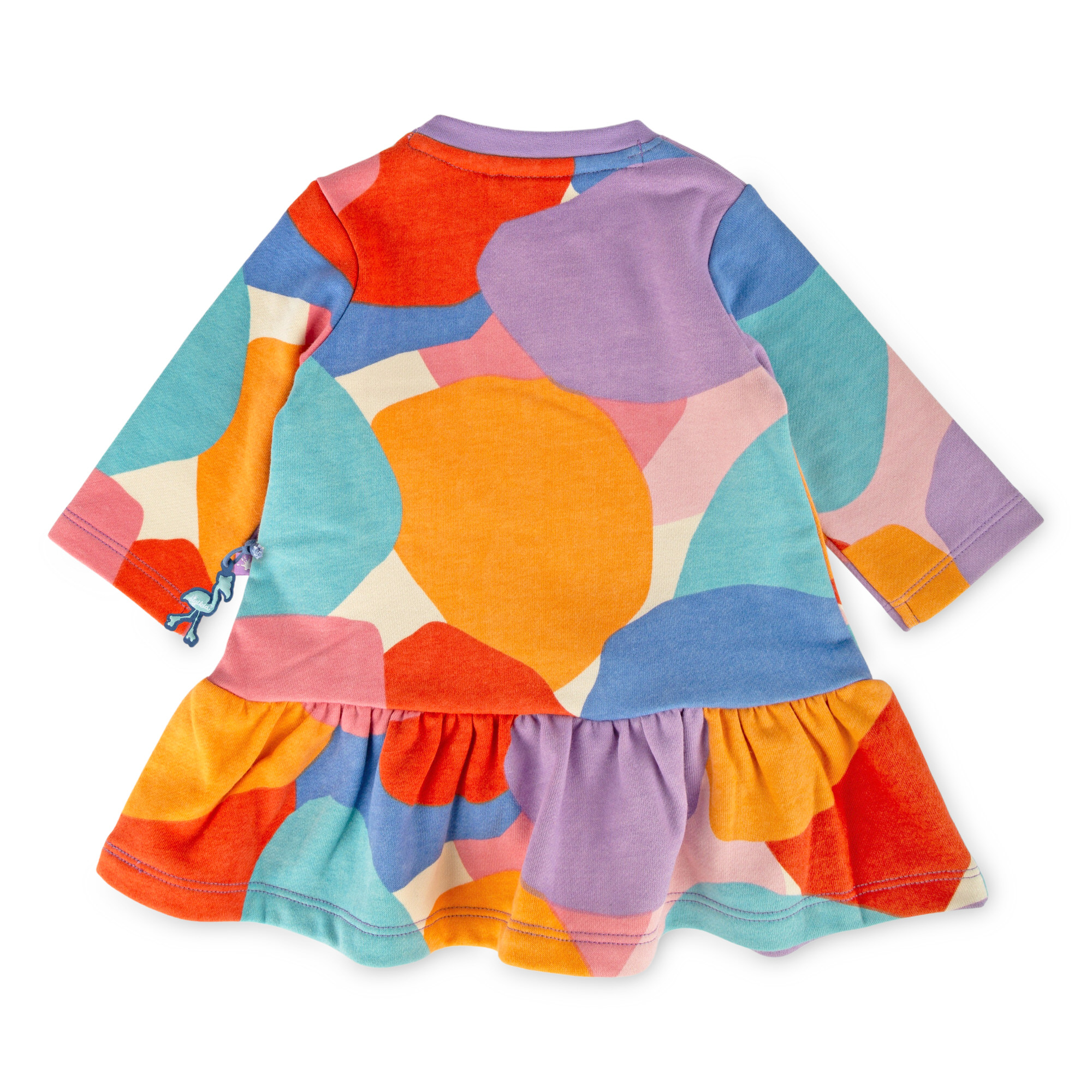 Baby long sleeve flounce sweat dress, multicoloured
