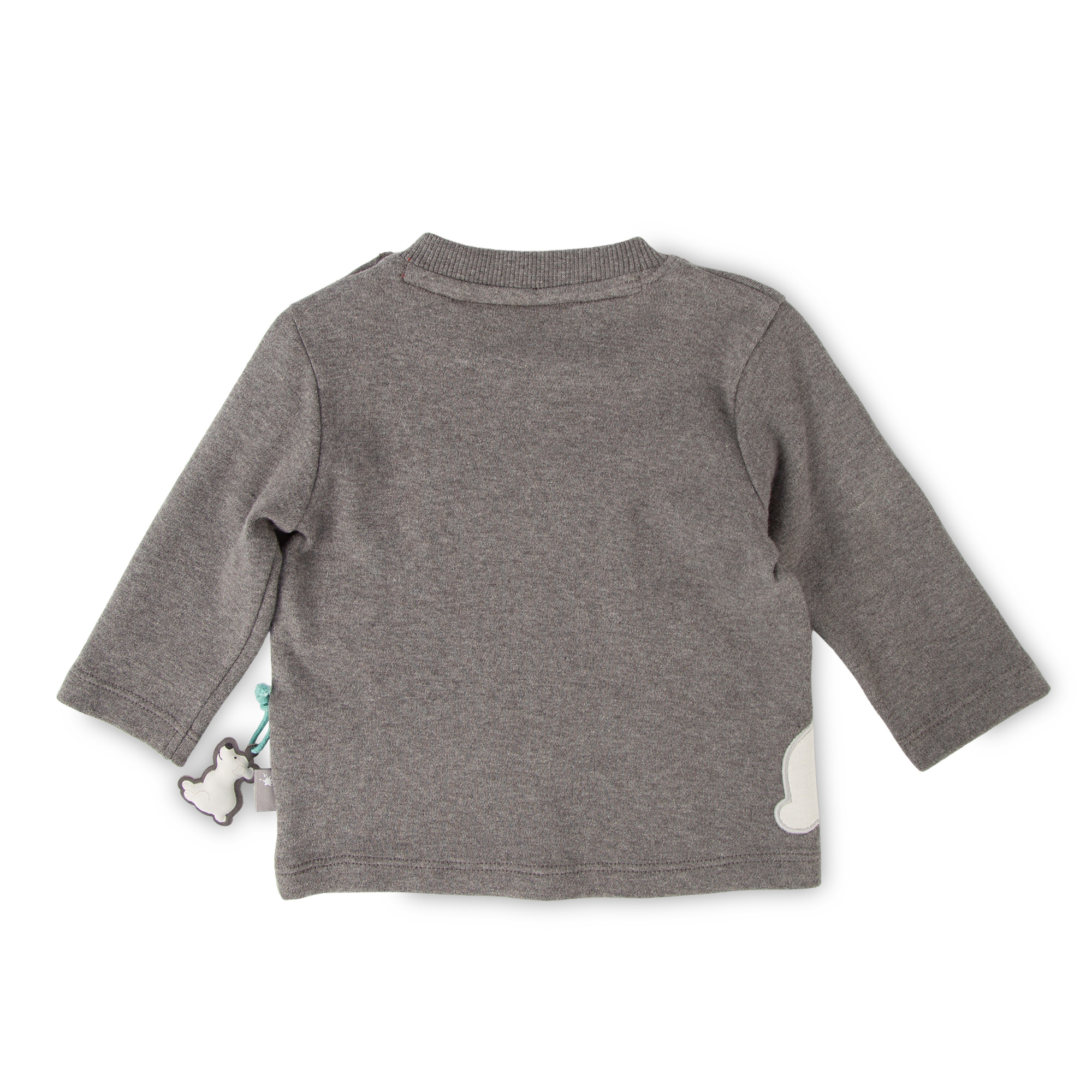 Grey marl baby long sleeve little polar bear