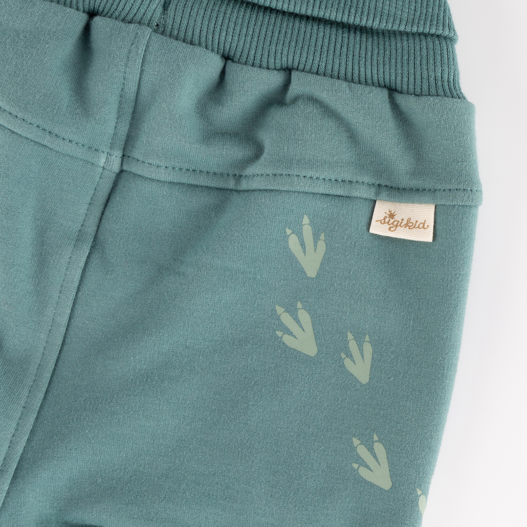 Baby sweat pants, dino footprints on the back